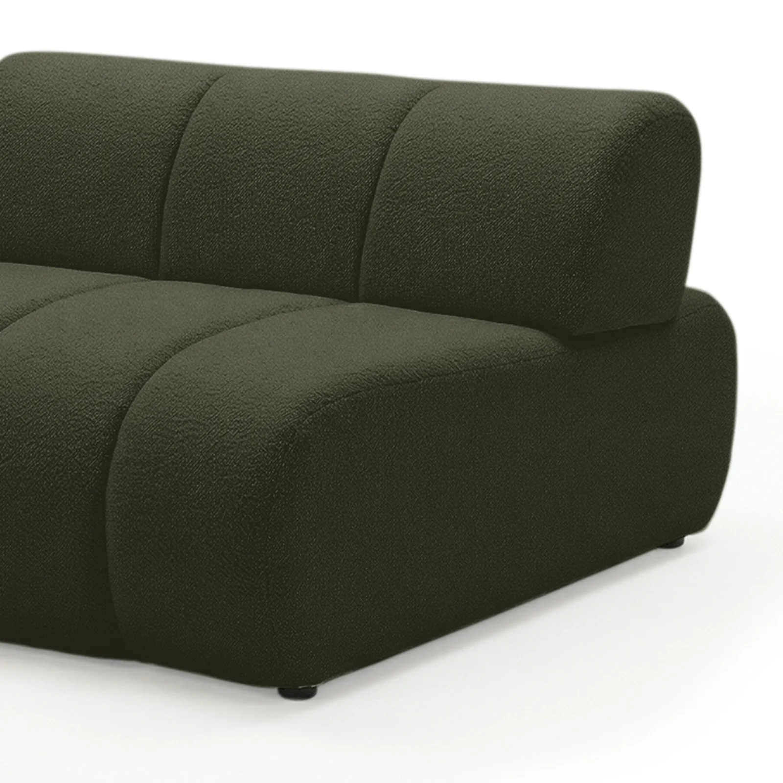 Talven 5 Seater Modular Curved Boucle Sofa in Dark Forest Green - Image 12