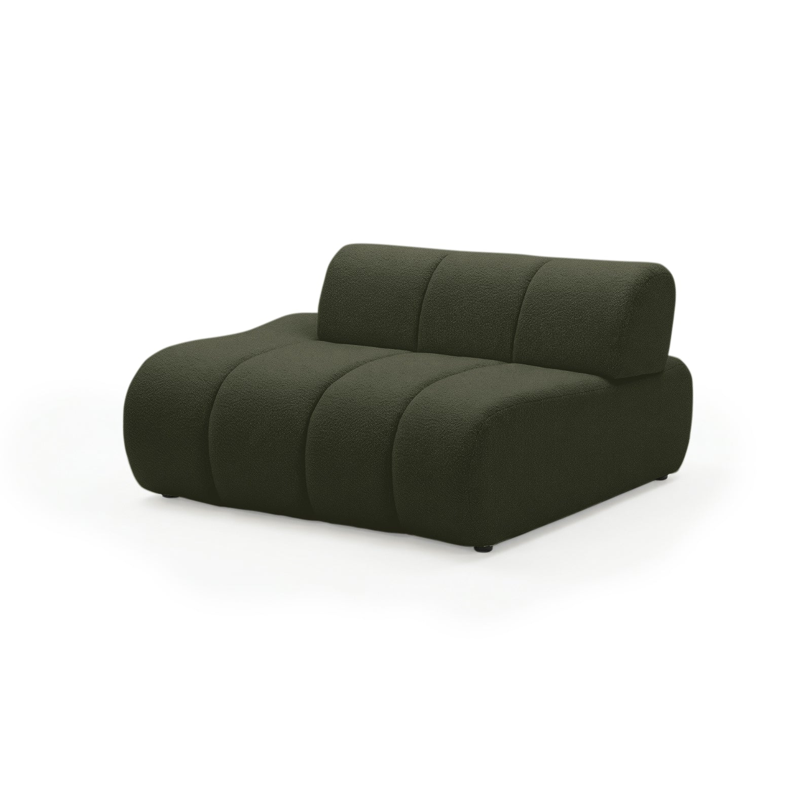 Talven 5 Seater Modular Curved Boucle Sofa in Dark Forest Green - Image 5