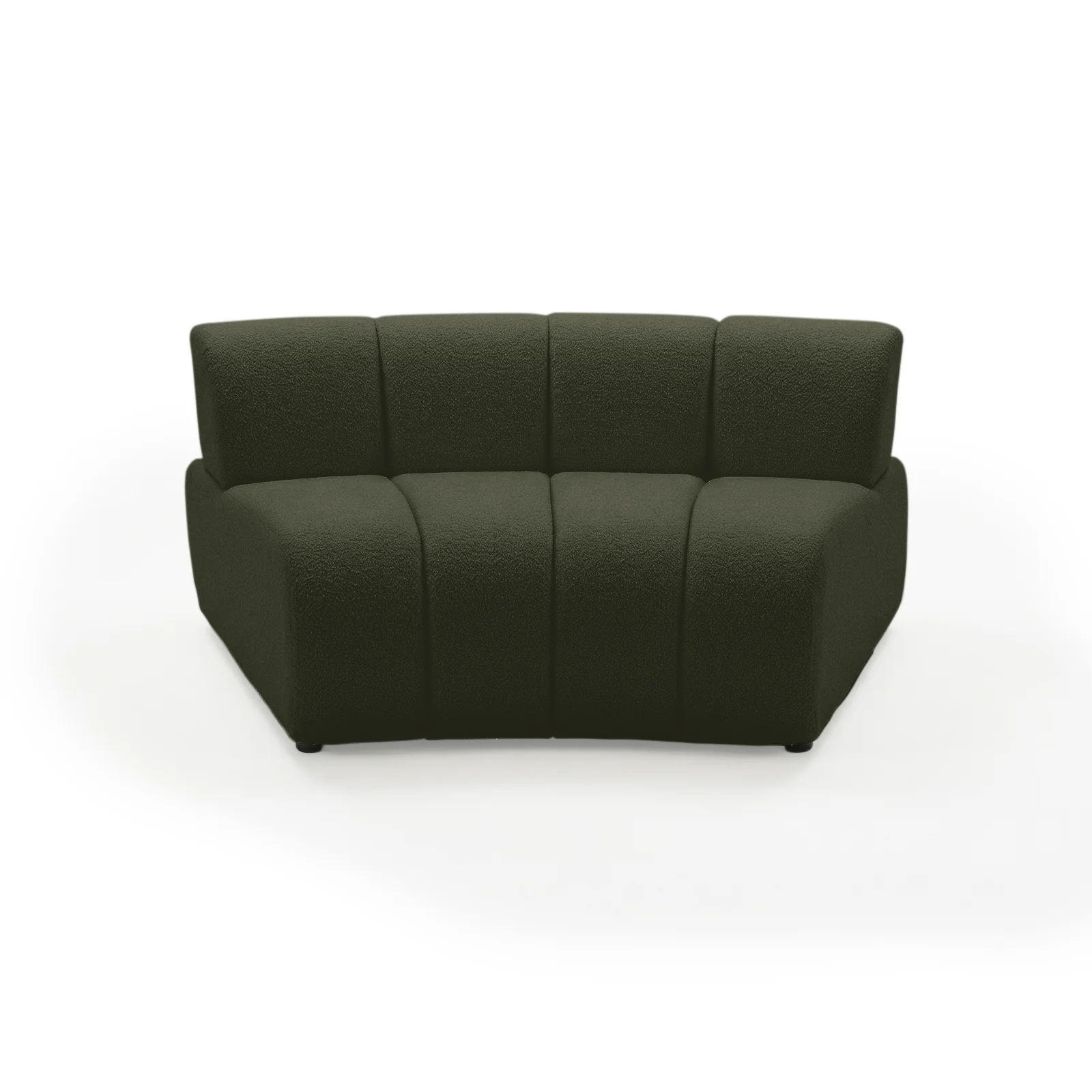 Talven 5 Seater Modular Curved Boucle Sofa in Dark Forest Green - Image 6