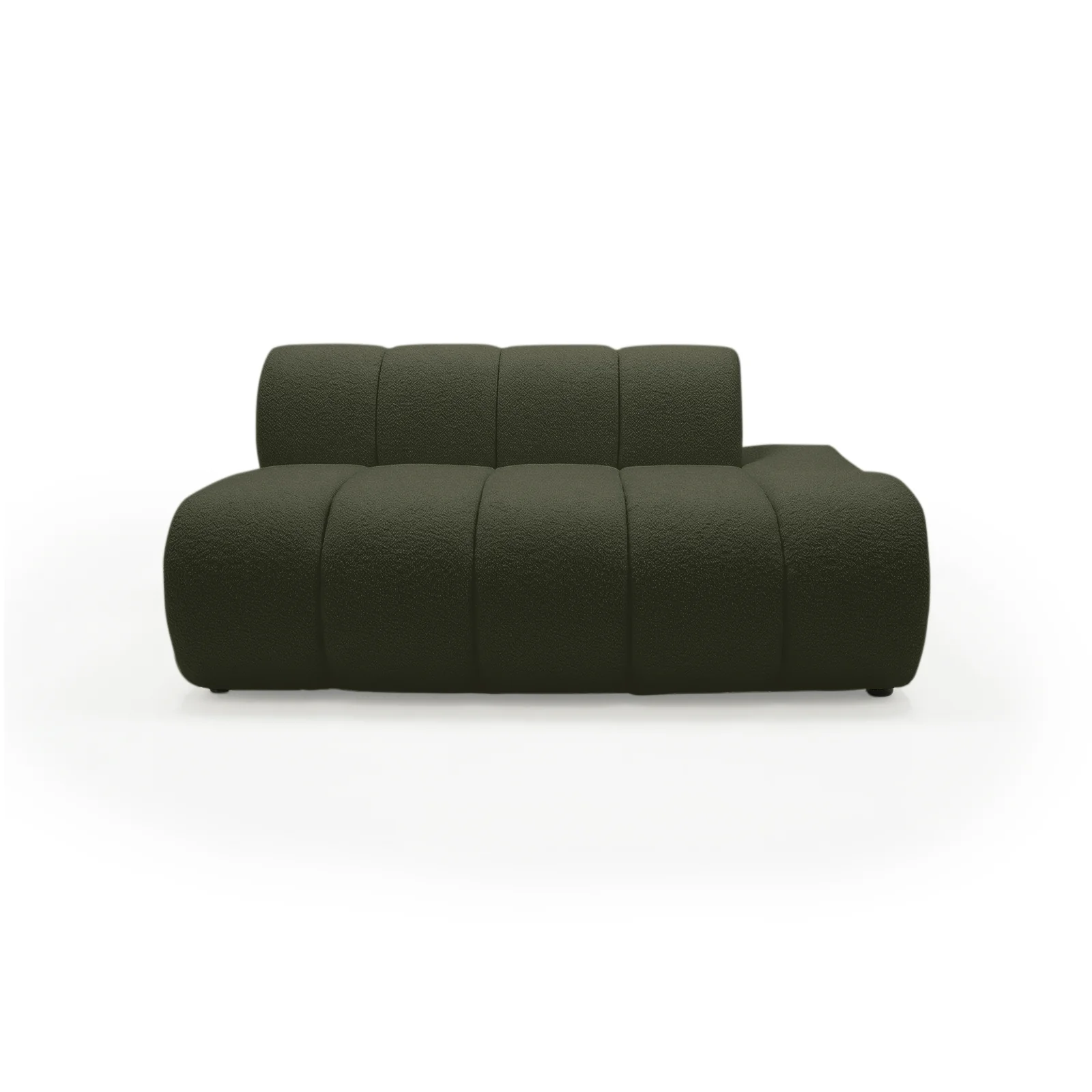 Talven 5 Seater Modular Curved Boucle Sofa in Dark Forest Green - Image 7