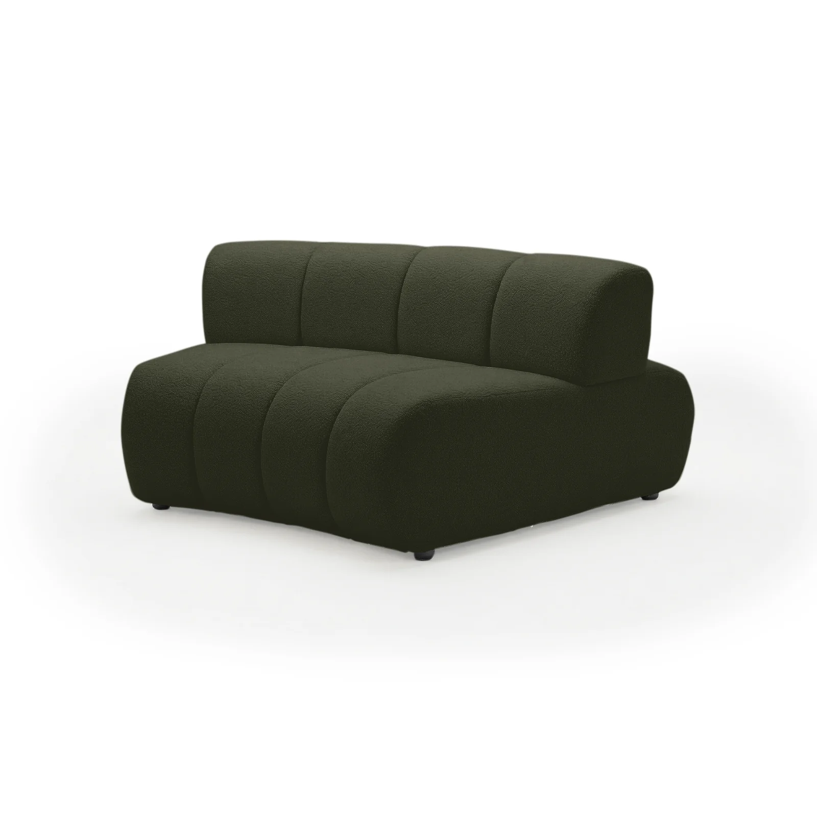 Talven 5 Seater Modular Curved Boucle Sofa in Dark Forest Green - Image 8