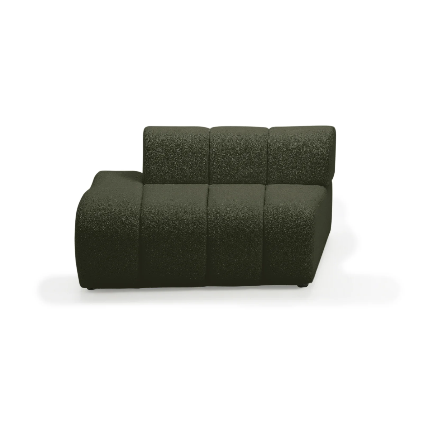 Talven 5 Seater Modular Curved Boucle Sofa in Dark Forest Green - Image 9