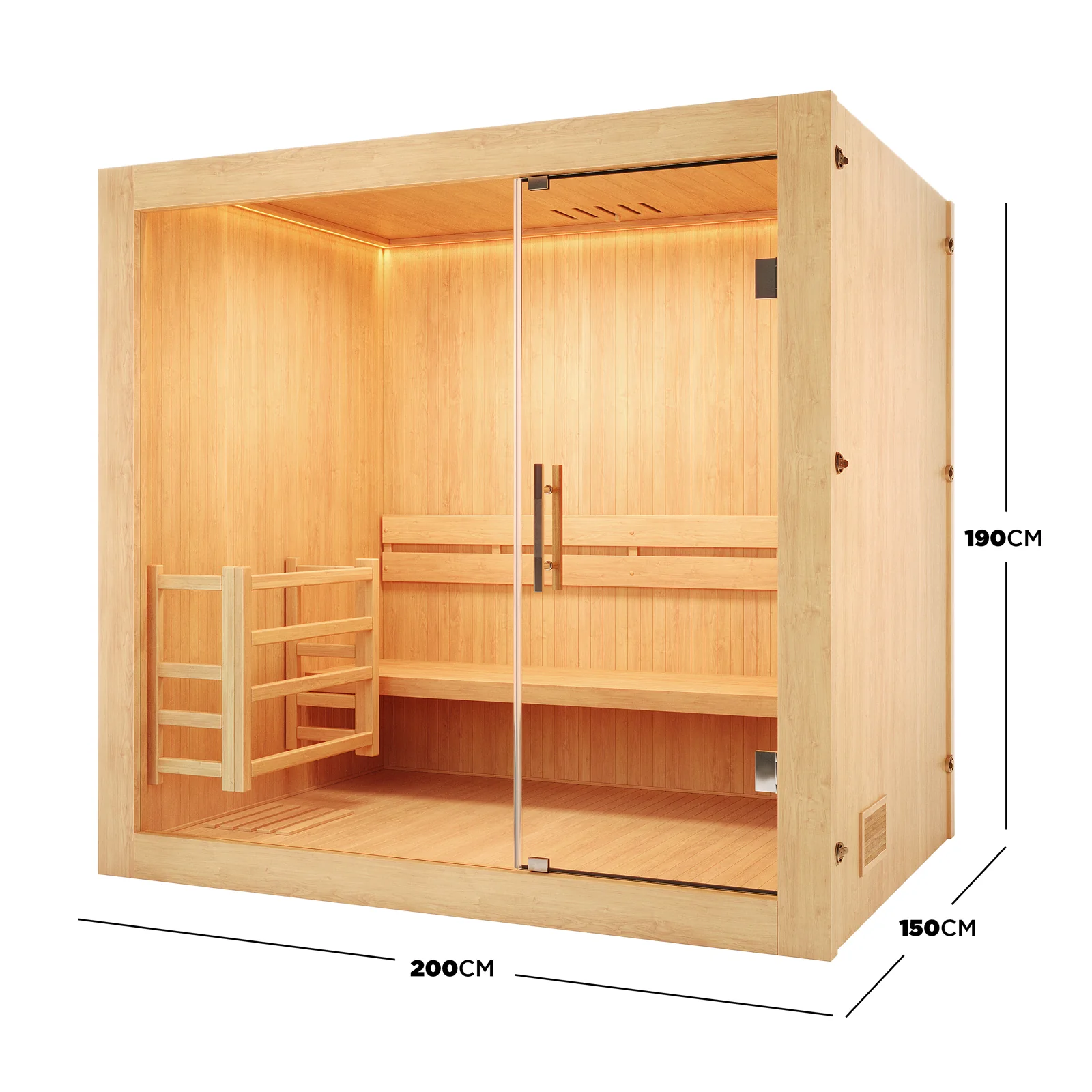 Tarve 3 Person Finnish Indoor Home Sauna with Harvia Stove - Image 3