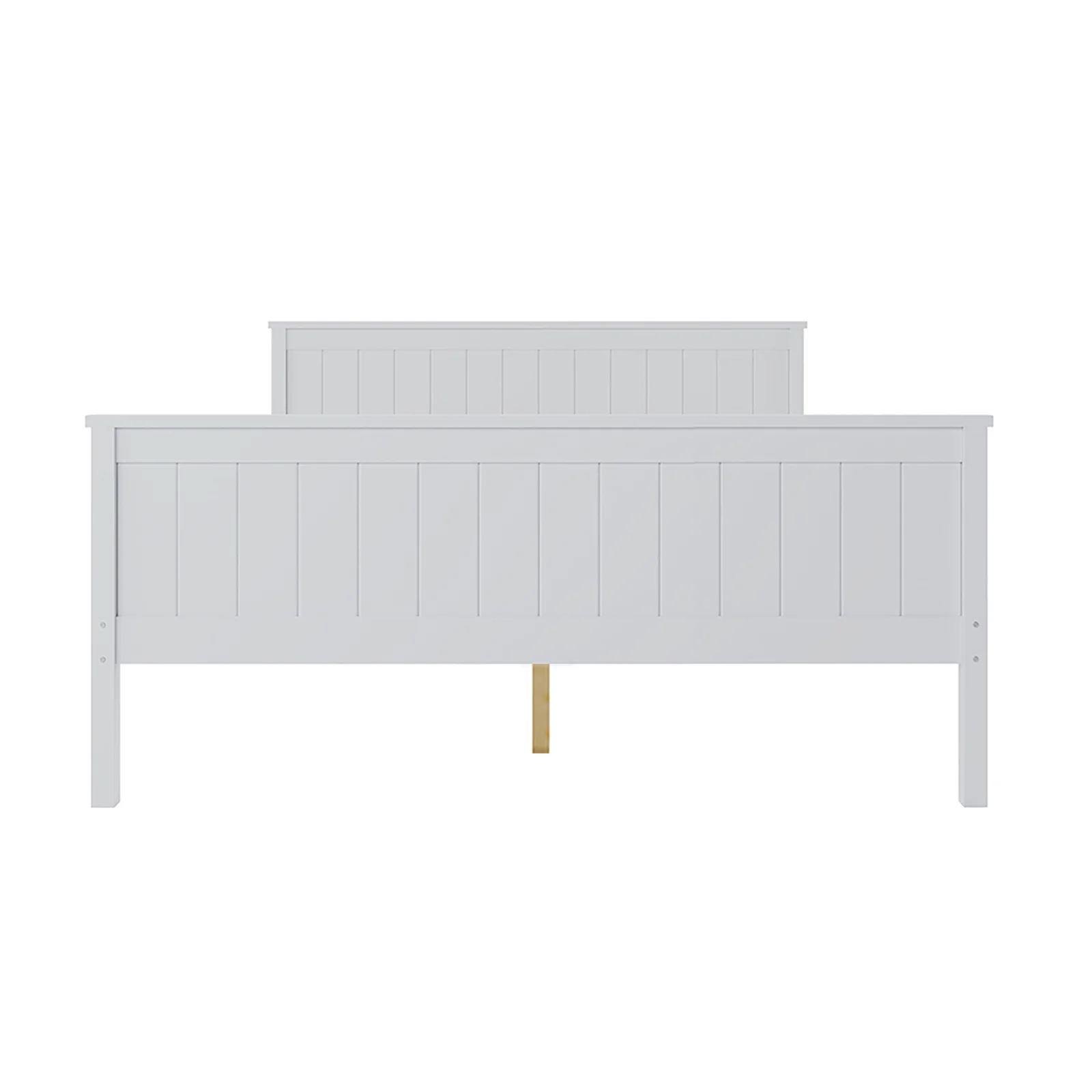 Tertia Double Natural Solid Pine Wood Bed in White - Image 6
