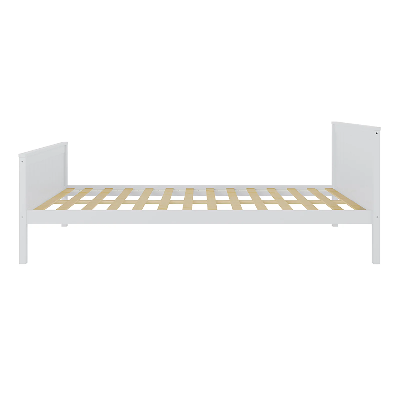 Tertia King Single Natural Solid Pine Wood Bed in White - Image 7