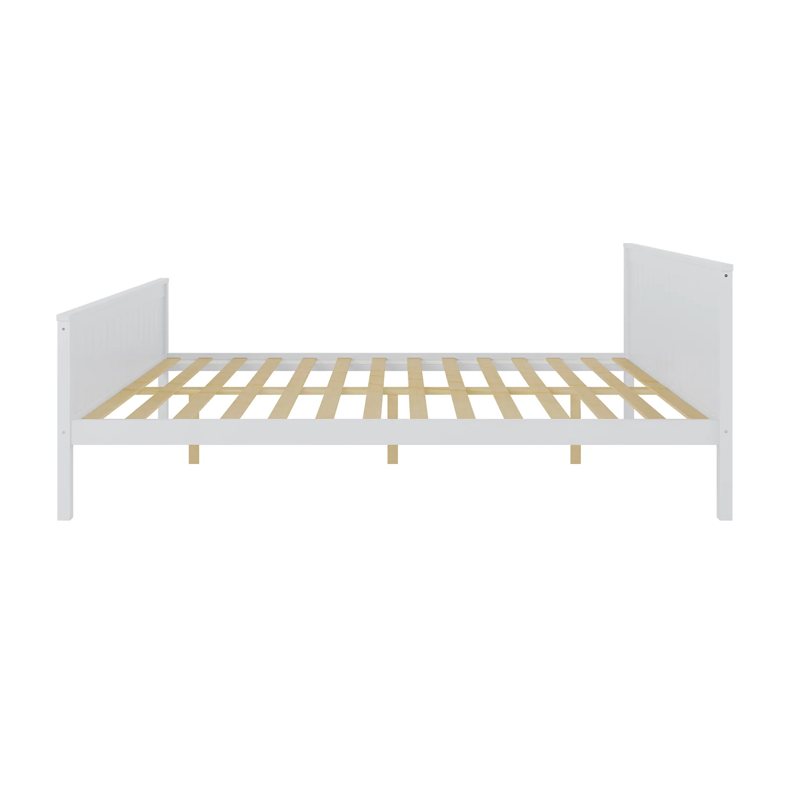 Tertia Queen Natural Solid Pine Wood Bed in White - Image 6