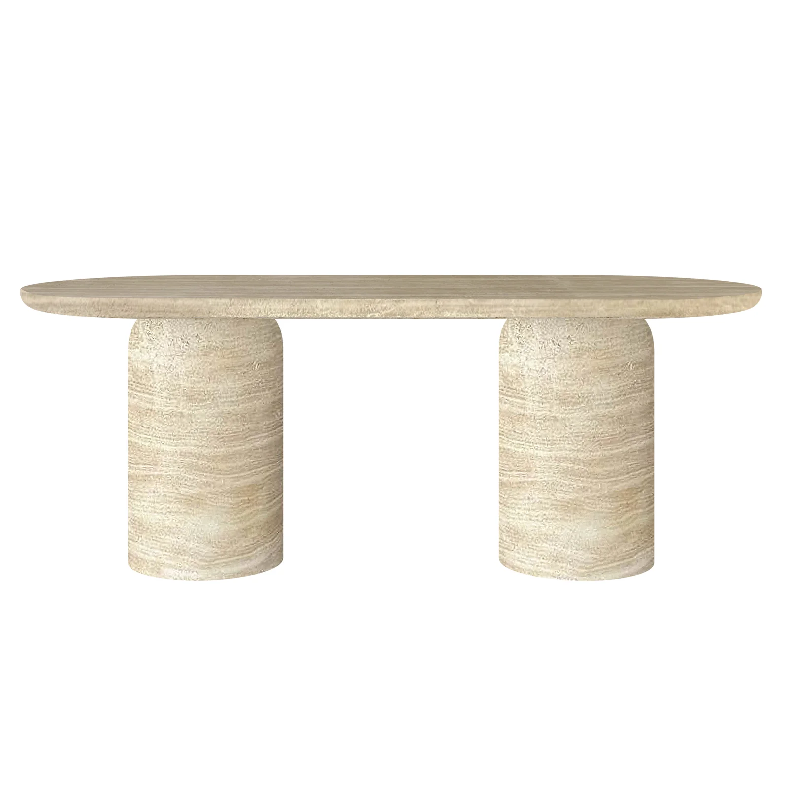 Tierre 200cm Round Outdoor Concrete Dining Table in Beige