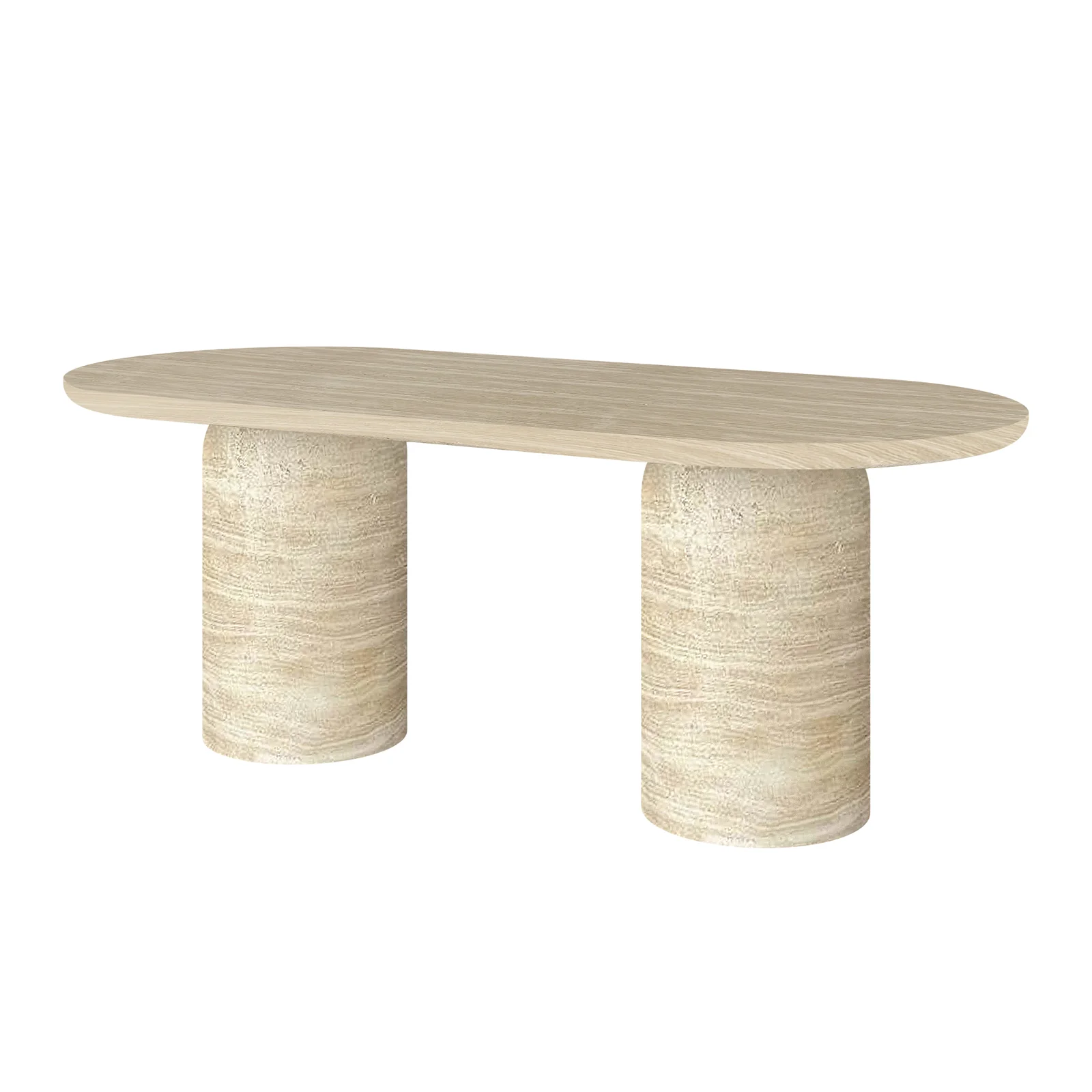 Tierre & Nemma 6 Seater Outdoor Concrete Dining Set in Beige - Image 5