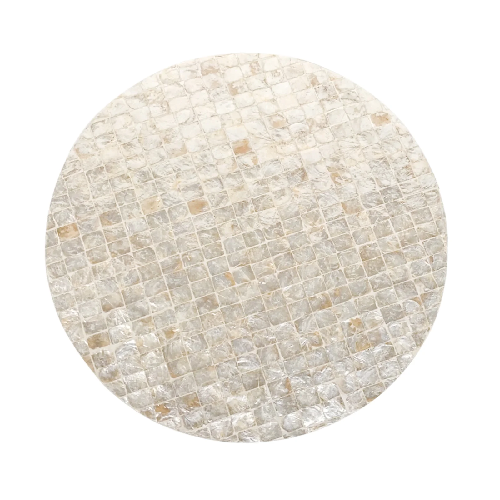 Tiffany 48cm Mother of Pearl Inlay Side Table in Cream - Image 5