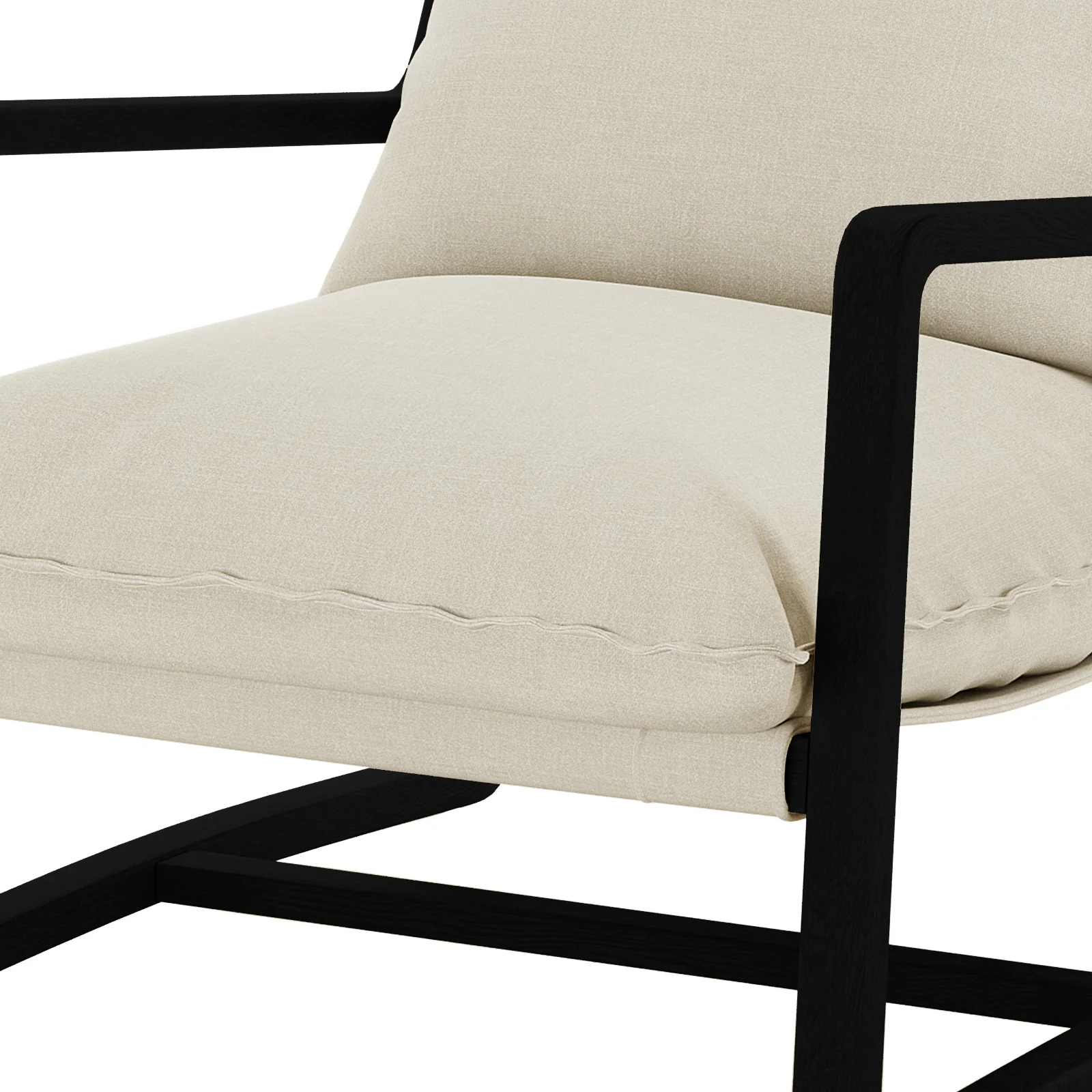 Tilly Linen Hardwood Sling Accent Chair in Black - Image 11