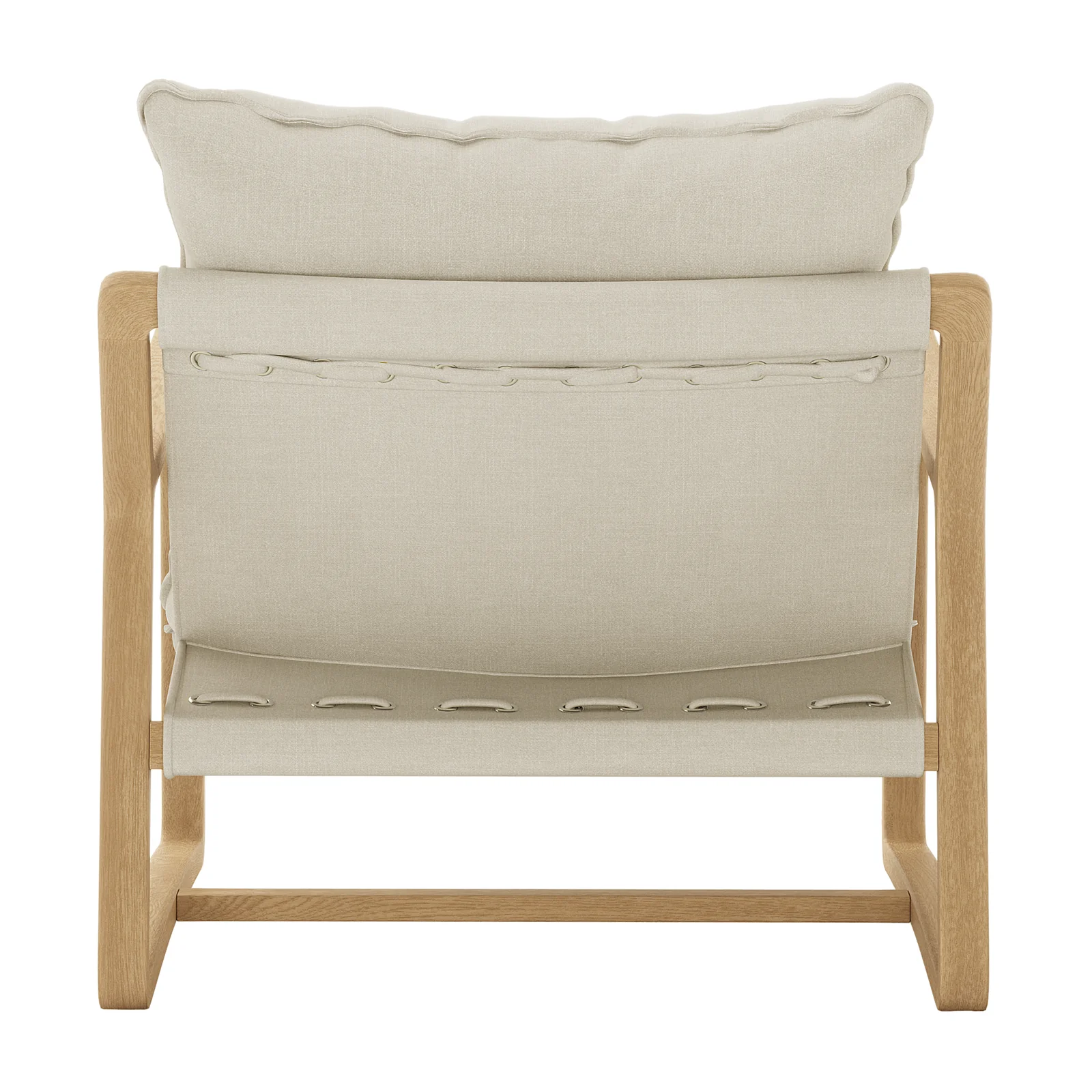 Tilly Linen Hardwood Sling Accent Chair in Natural - Image 10