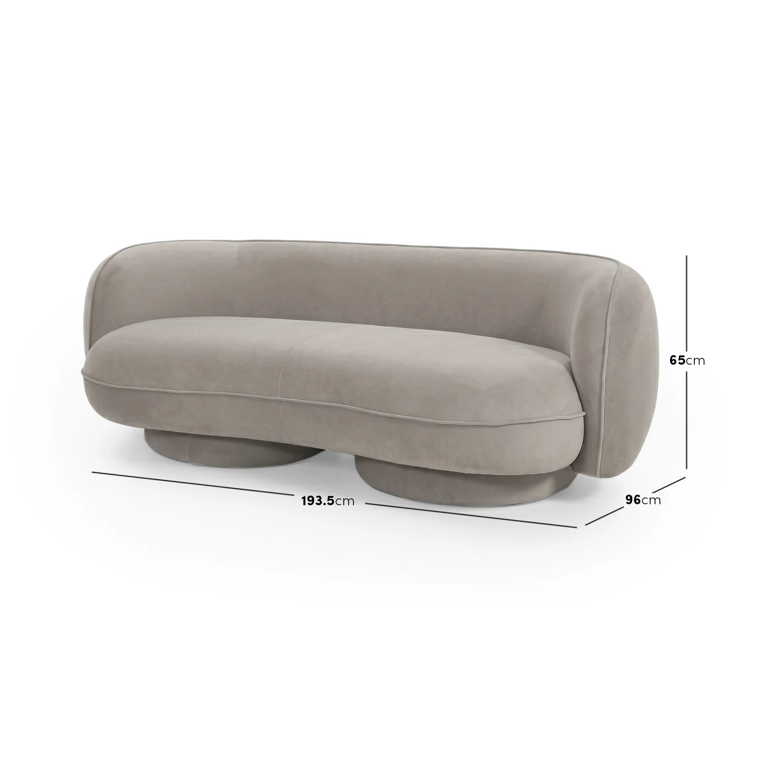 Torven 3 Seater Performance Velvet Sofa in Warm Beige - Image 3