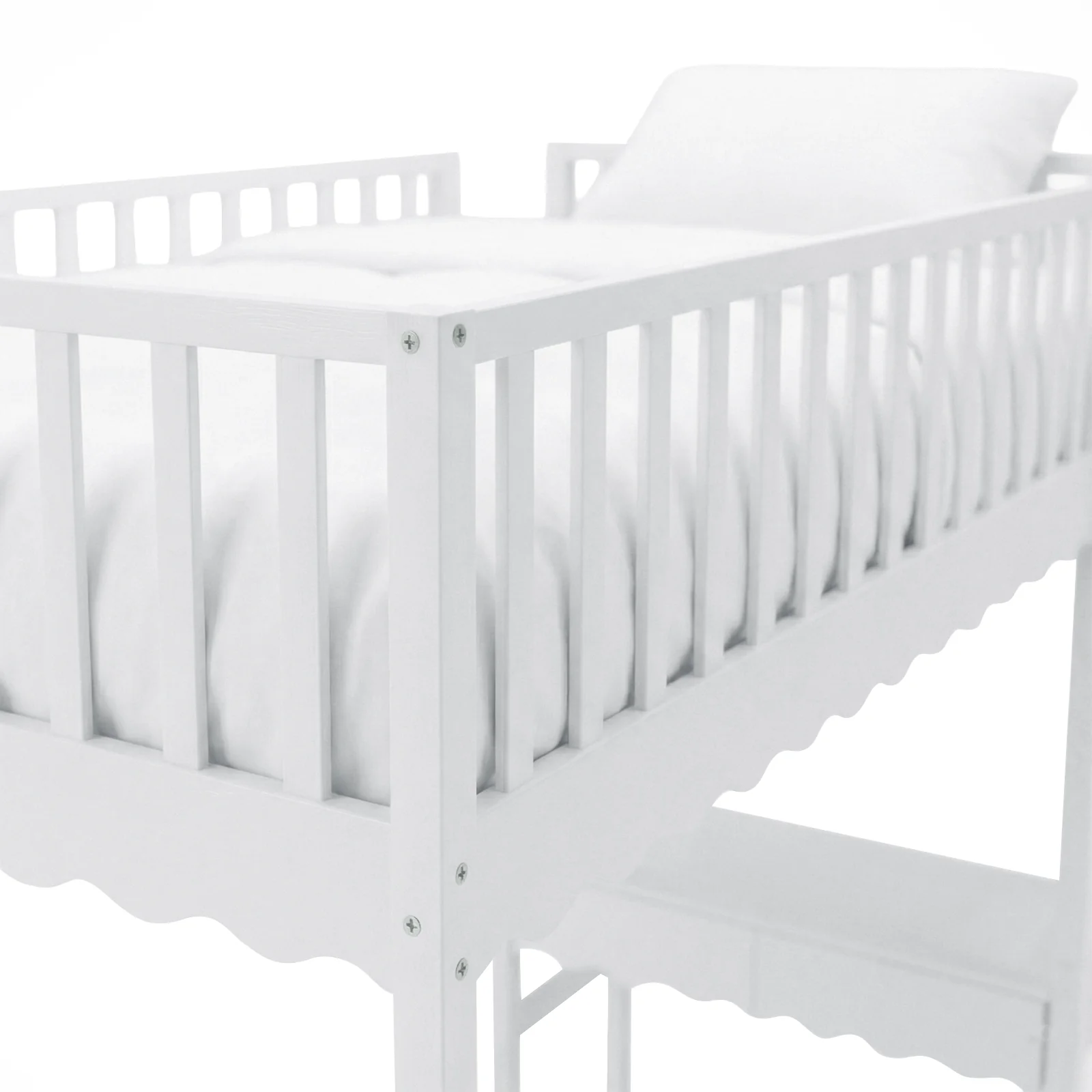 Tressa Solid Pine Loft Bed with Integrated Study Desk in White - Image 8