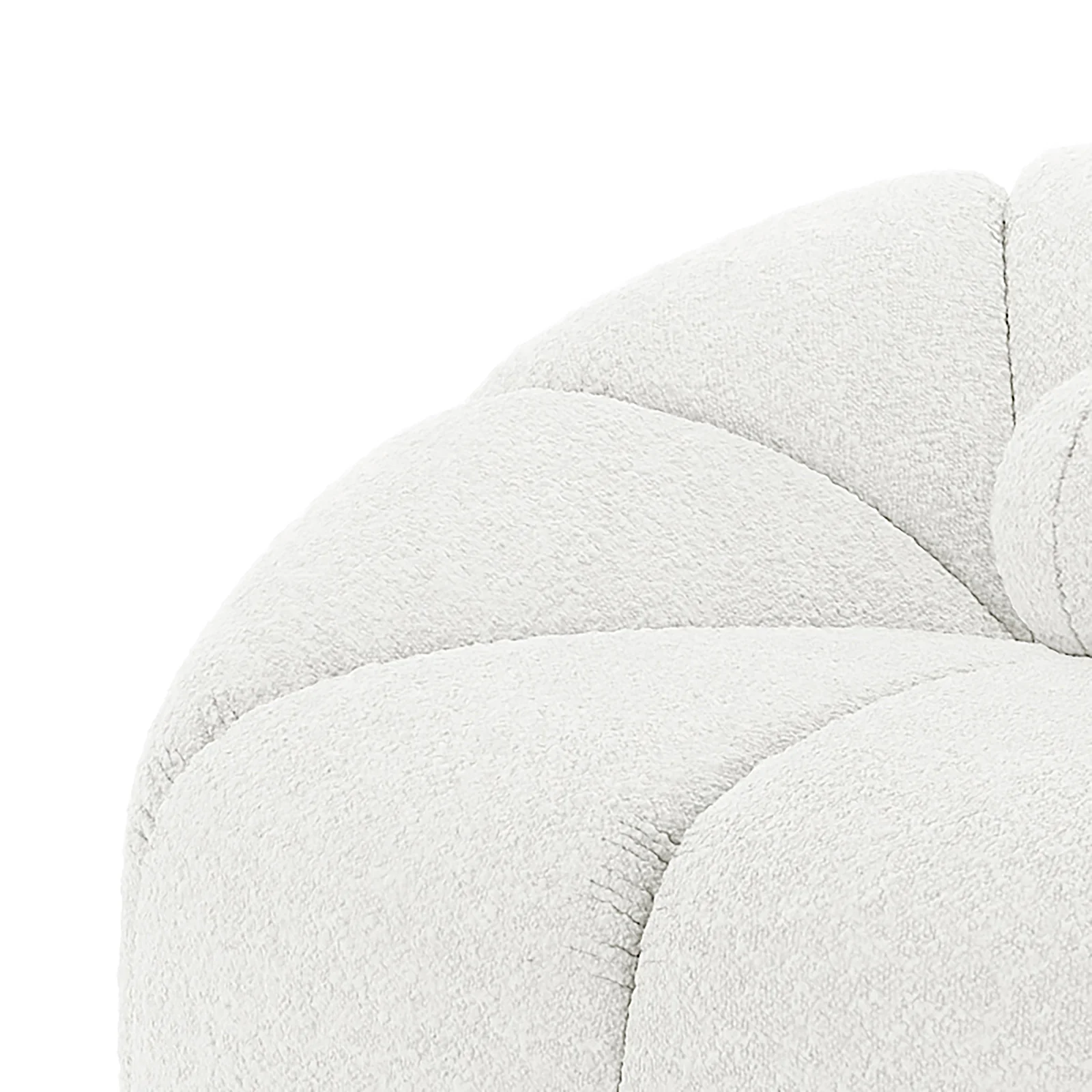 Trina 5 Seater Boucle Sofa Set with Pillows in Cream White - Image 11
