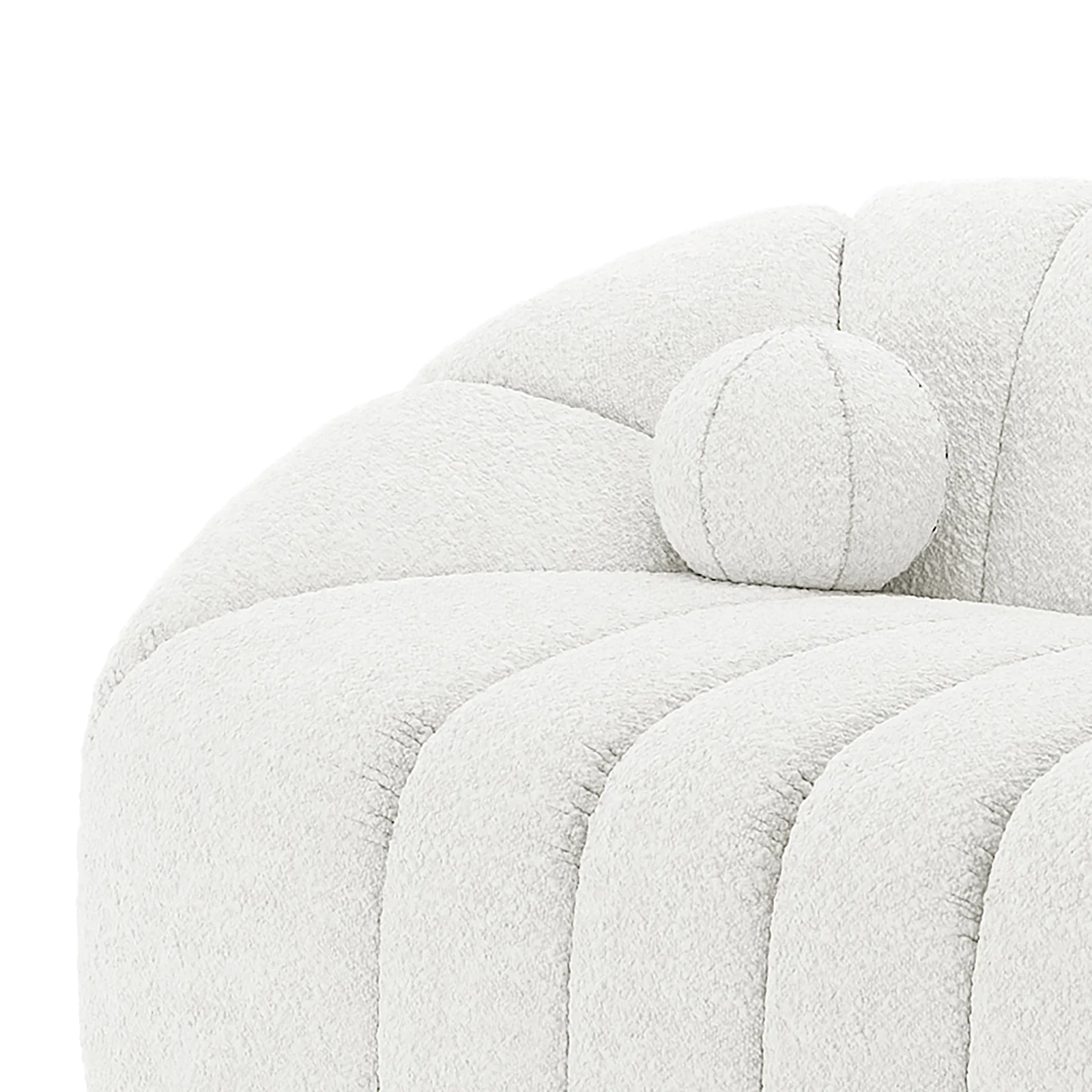 Trina 5 Seater Boucle Sofa Set with Pillows in Cream White - Image 7