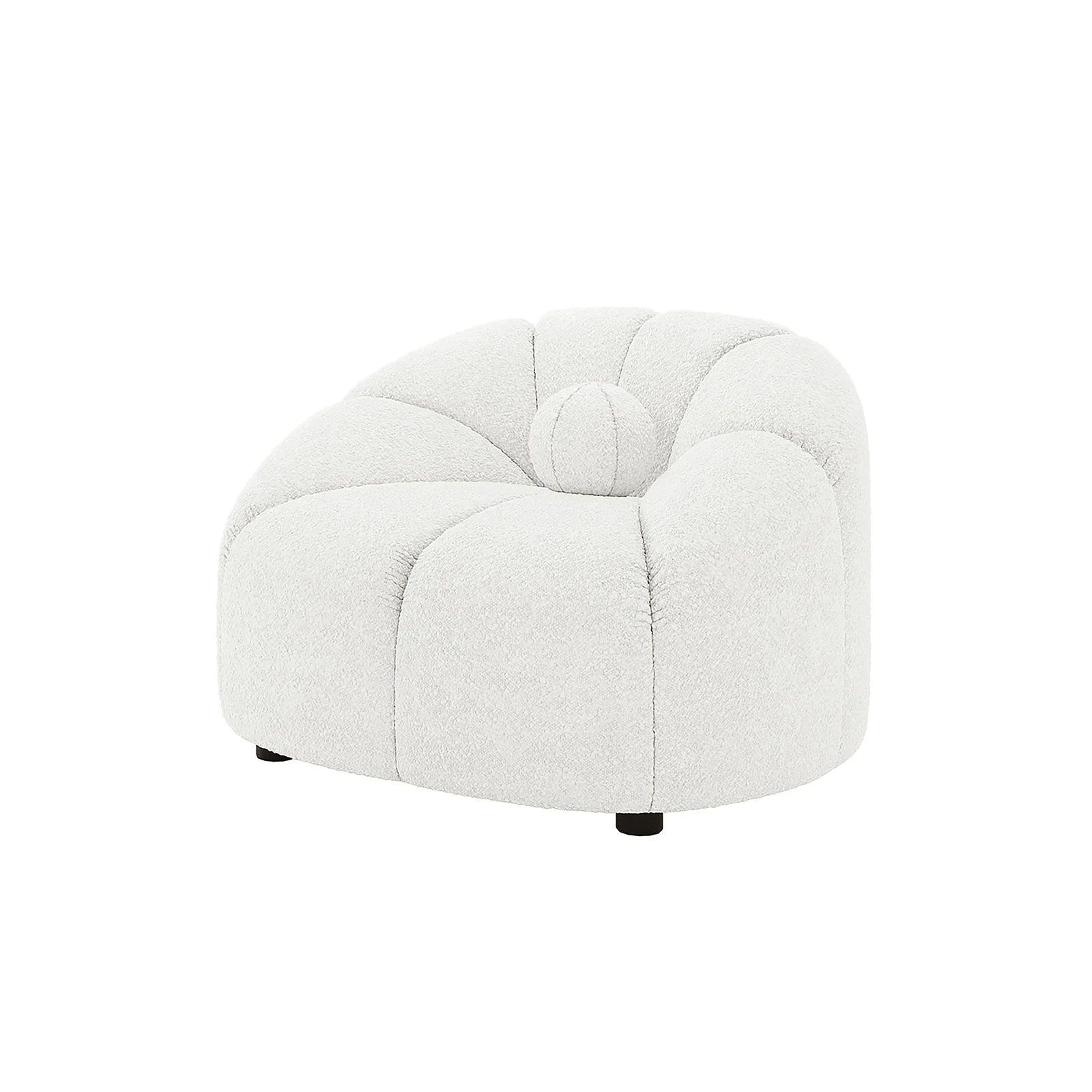Trina 5 Seater Boucle Sofa Set with Pillows in Cream White - Image 8