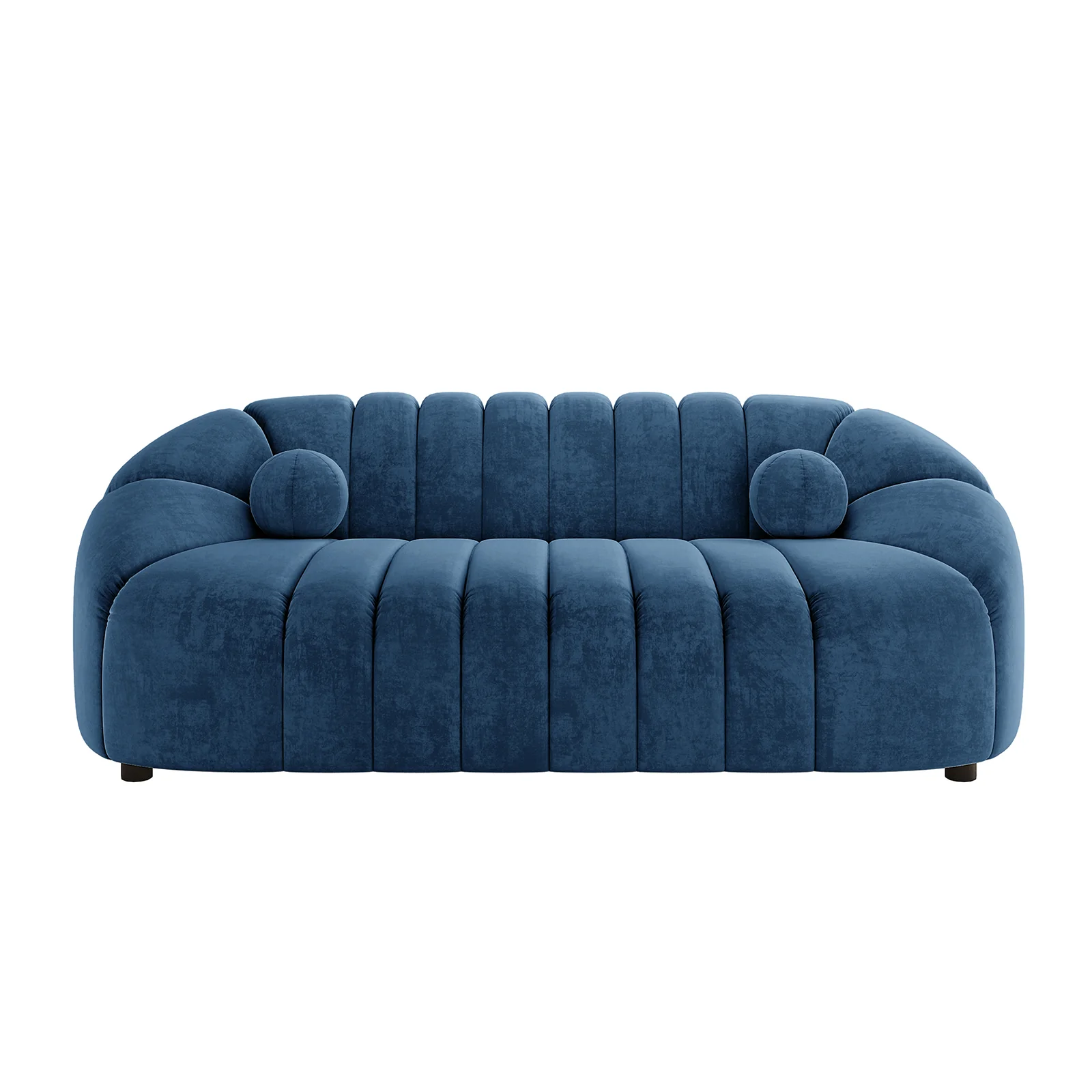 Trina 5 Seater Tufted Velvet Sectional Sofa in Blue - Image 6