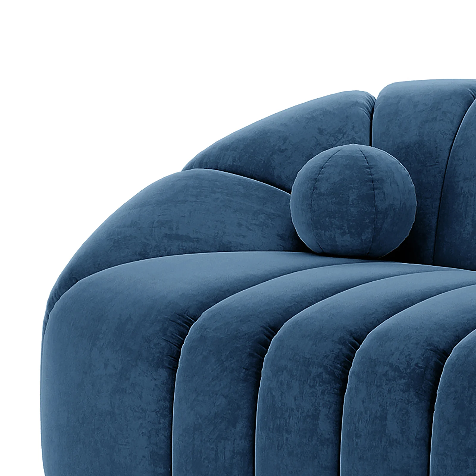 Trina 5 Seater Tufted Velvet Sectional Sofa in Blue - Image 8