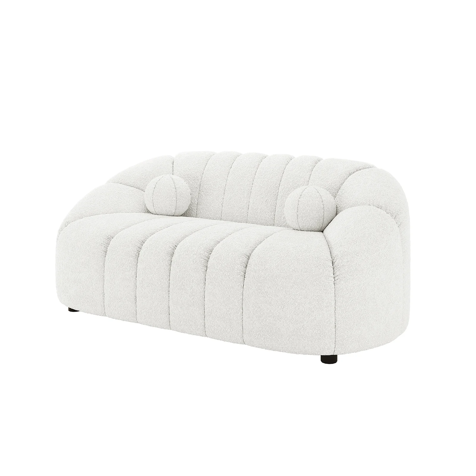 Trina 6 Seater Boucle Sofa Set with Pillows in Cream White - Image 10