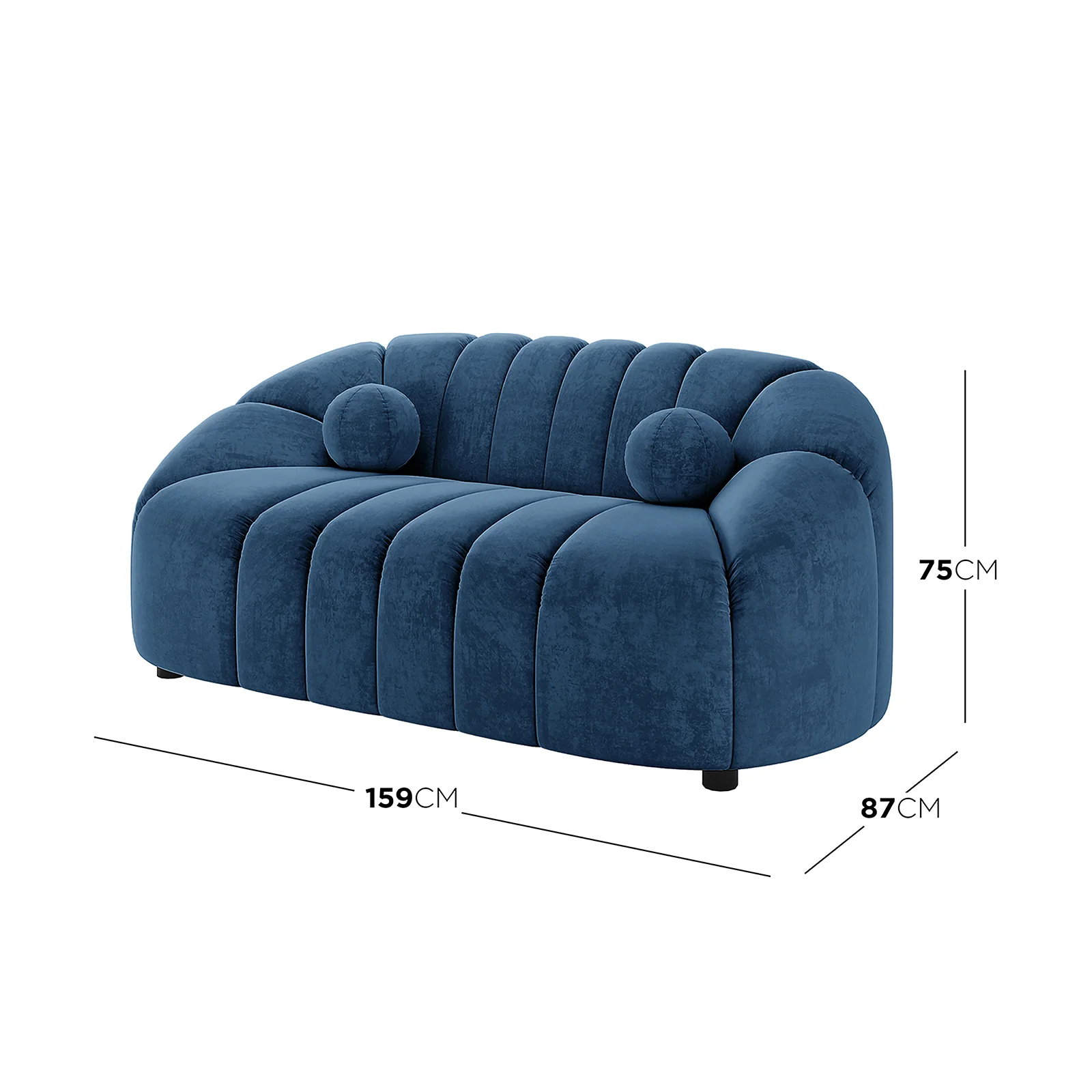 Trina 6 Seater Tufted Velvet Lounge Set in Blue - Image 4