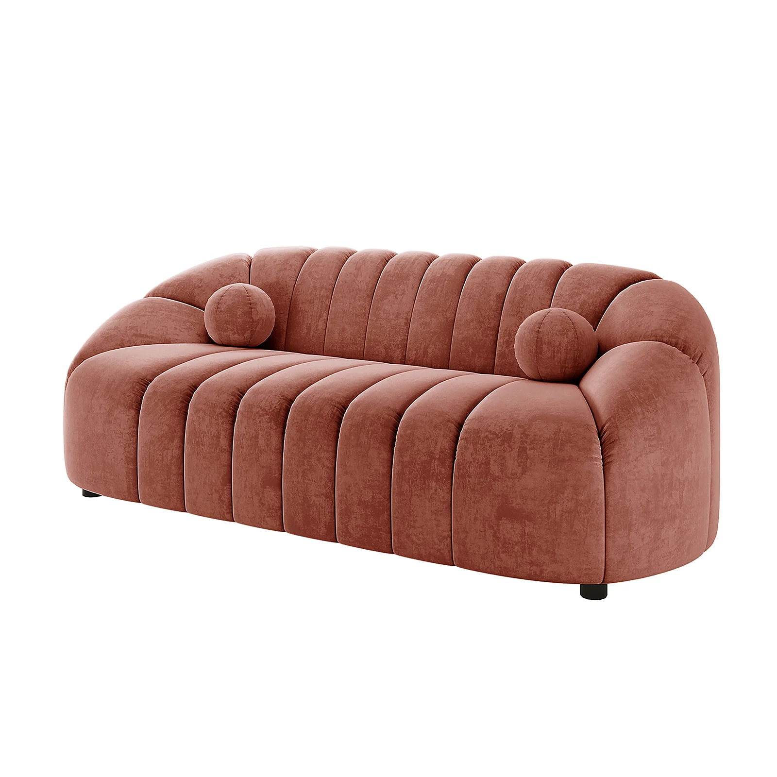 Trina 6 Seater Tufted Velvet Lounge Set in Blush - Image 6