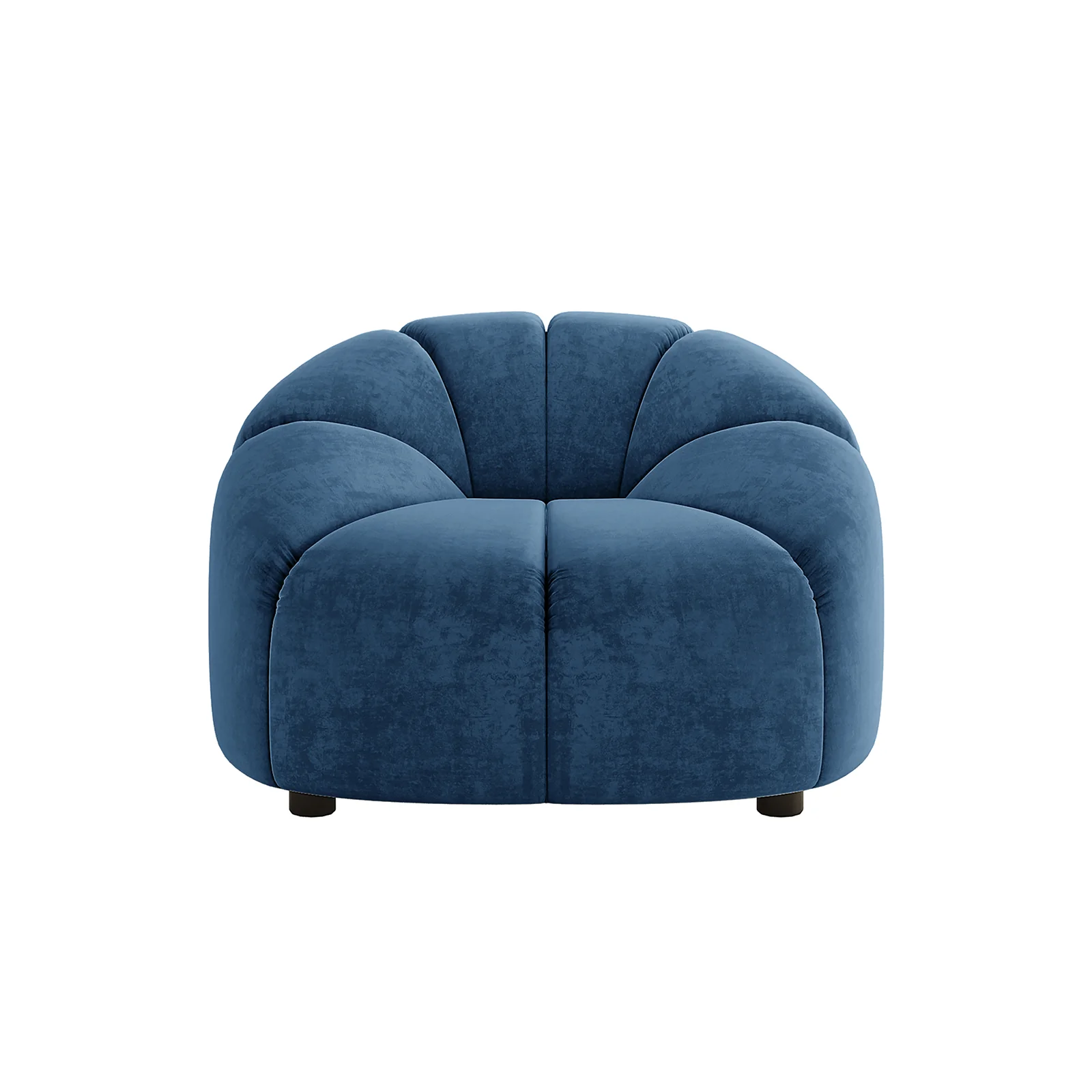 Trina Single Velvet Tufted Accent Chair in Blue - Image 4