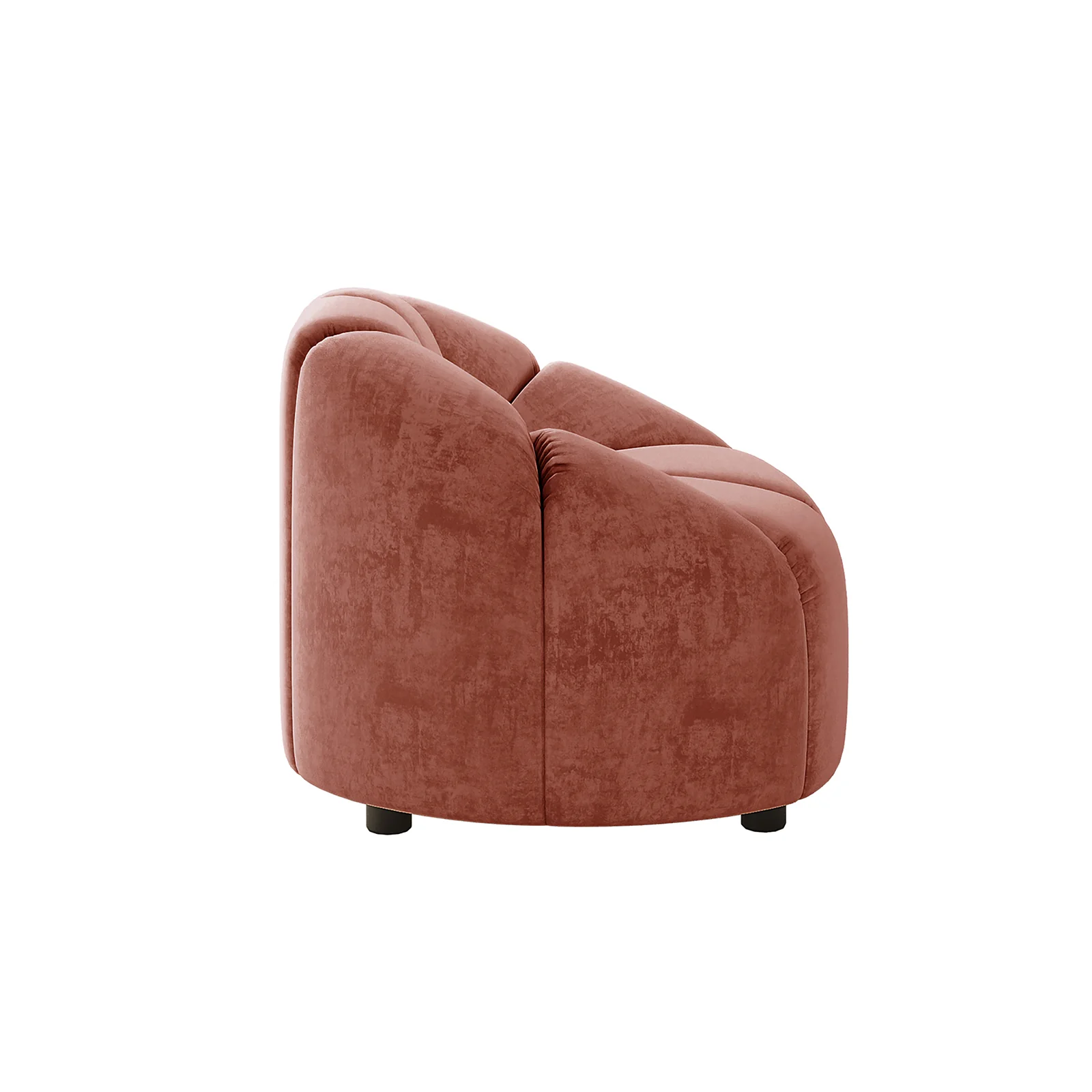 Trina Velvet Sofa Chair with Ball Pillow in Blush - Image 5