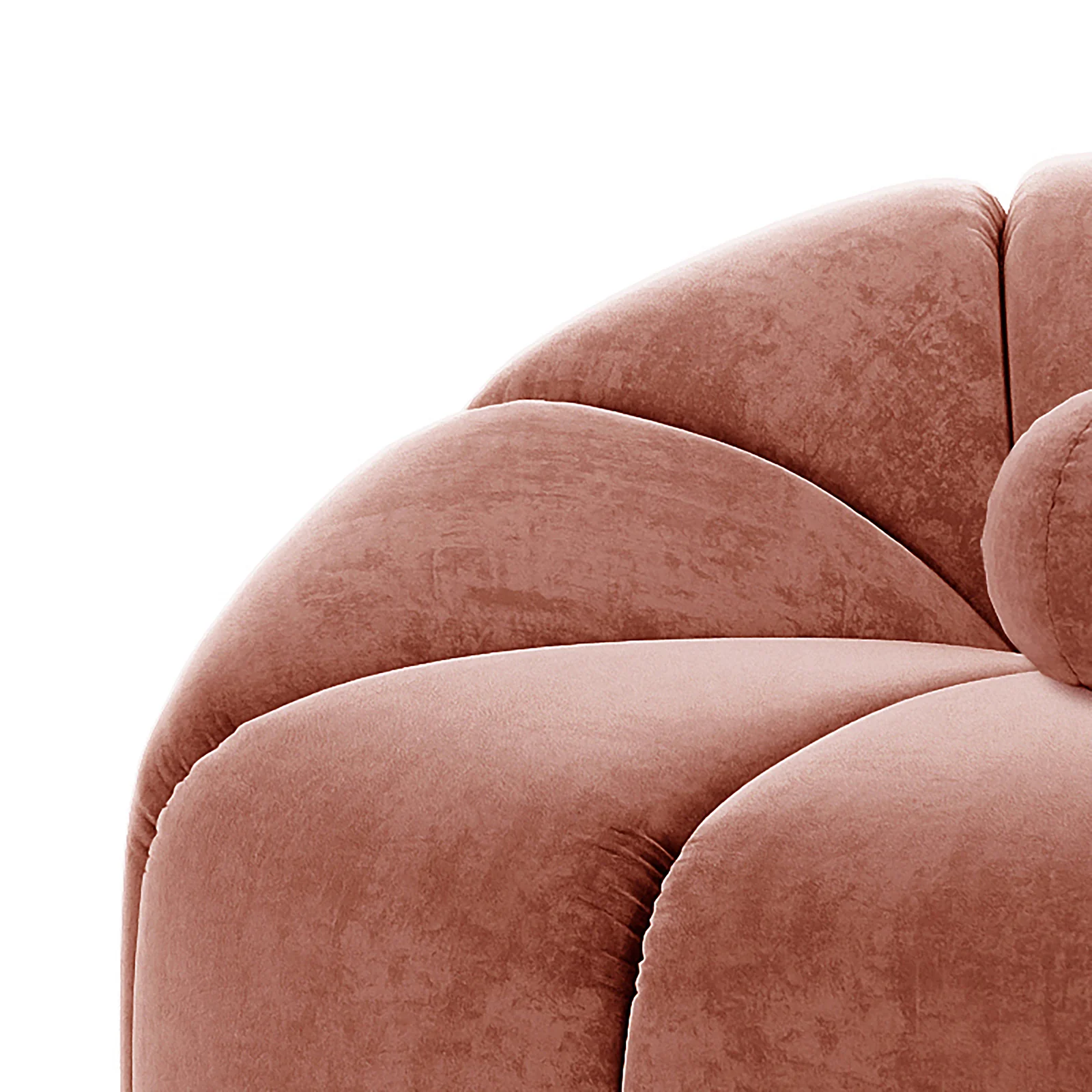 Trina Velvet Sofa Chair with Ball Pillow in Blush - Image 6