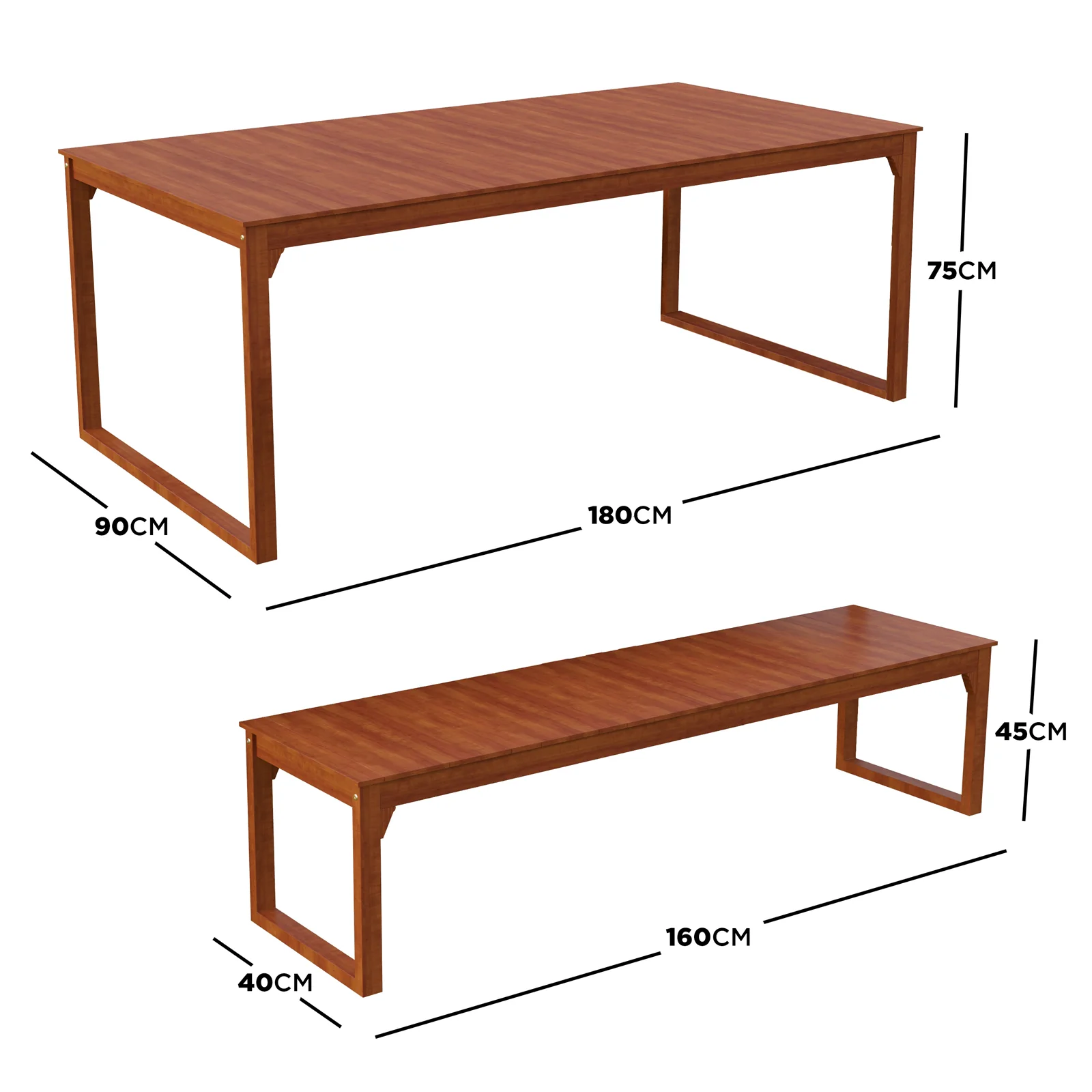 Trinity 8 Seater Hardwood Outdoor Dining Bench Set in Natural - Image 3