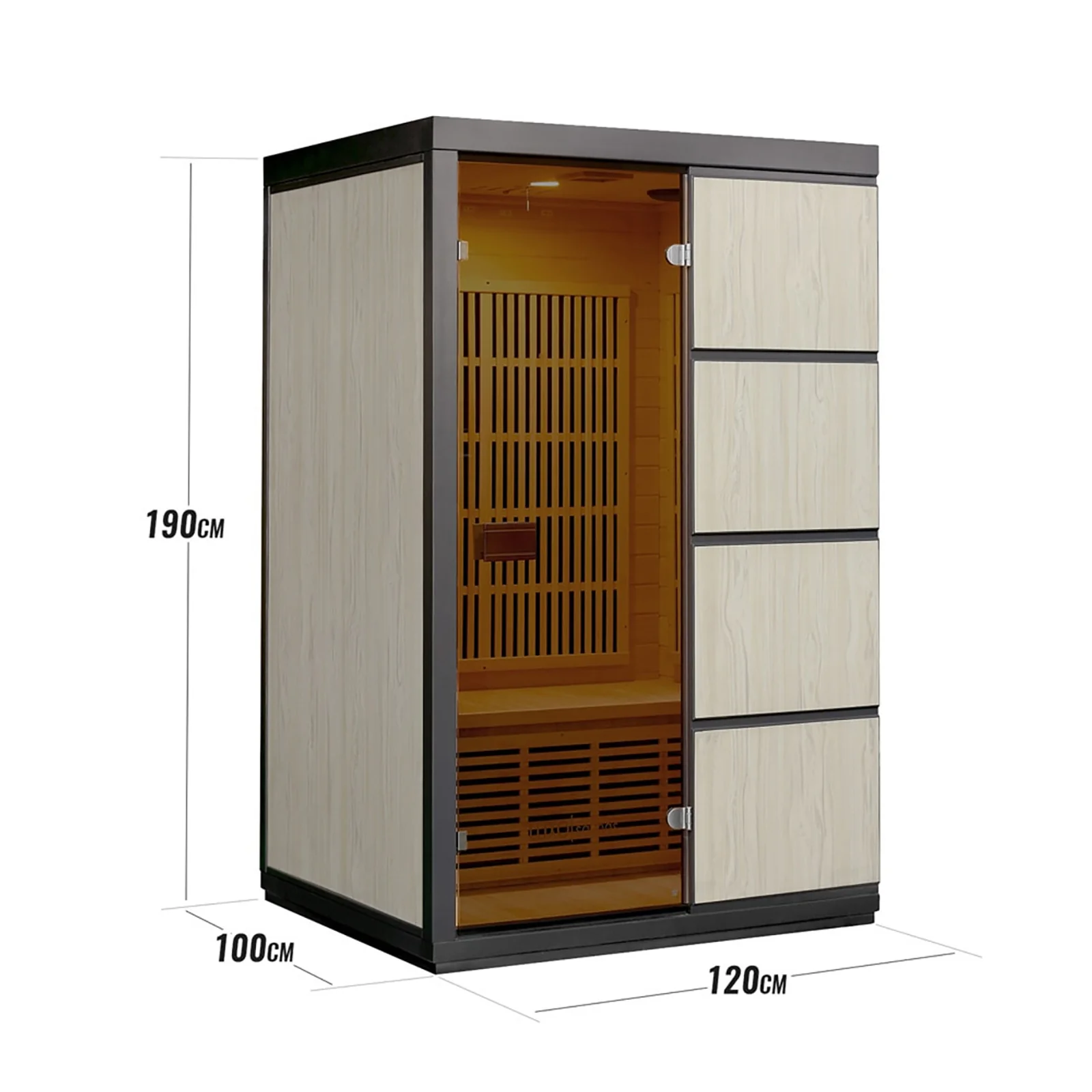 Tumma 2 Person Carbon Fibre Infrared Home Sauna - Image 12