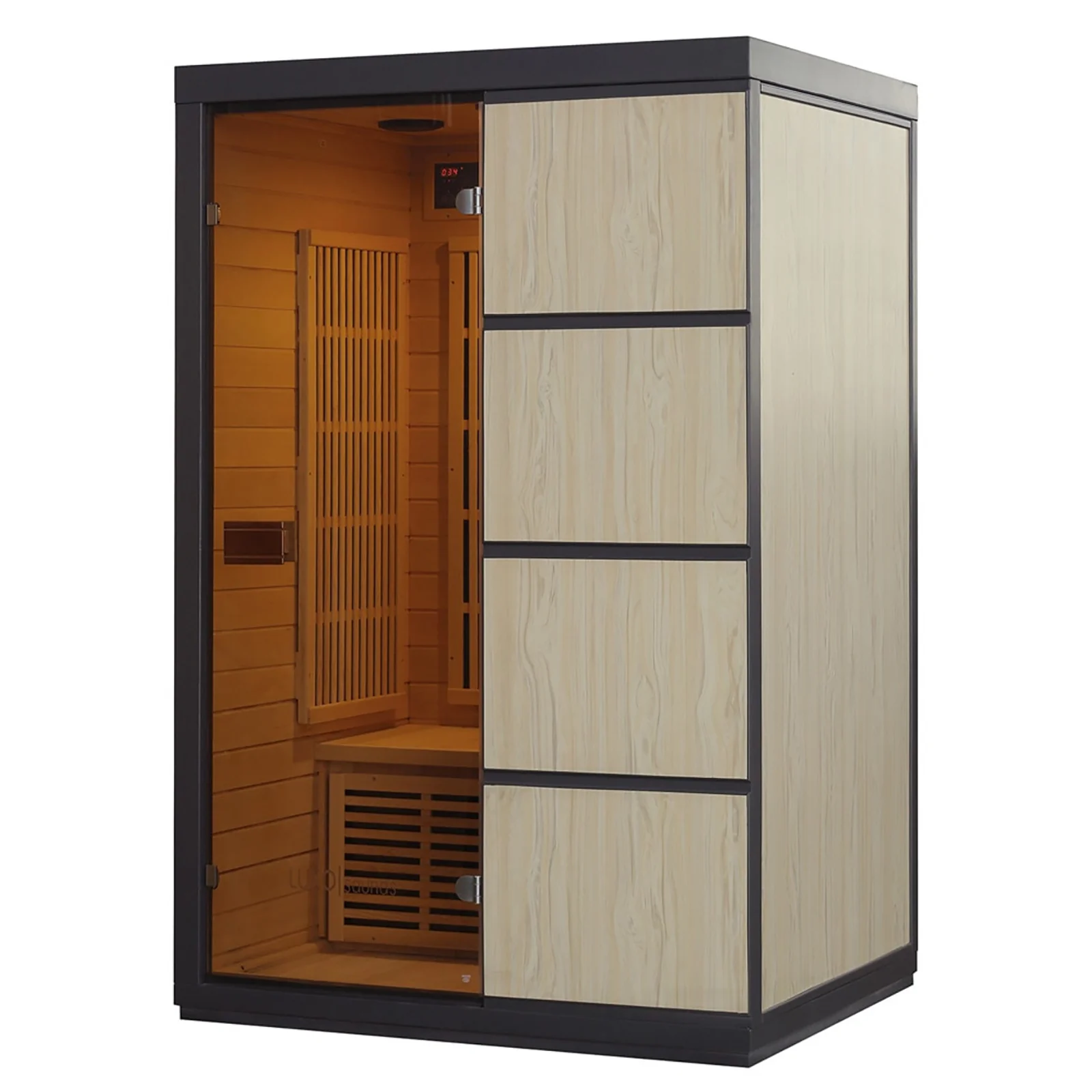 Tumma 2 Person Carbon Fibre Infrared Home Sauna - Image 3