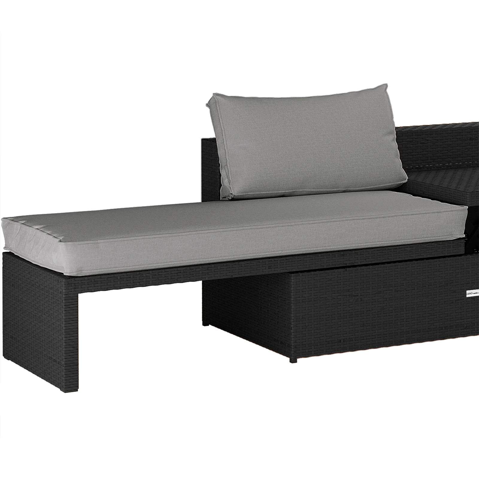 Tybee 4 Seater Rattan Outdoor Corner Sofa Set in Warm Grey - Image 10