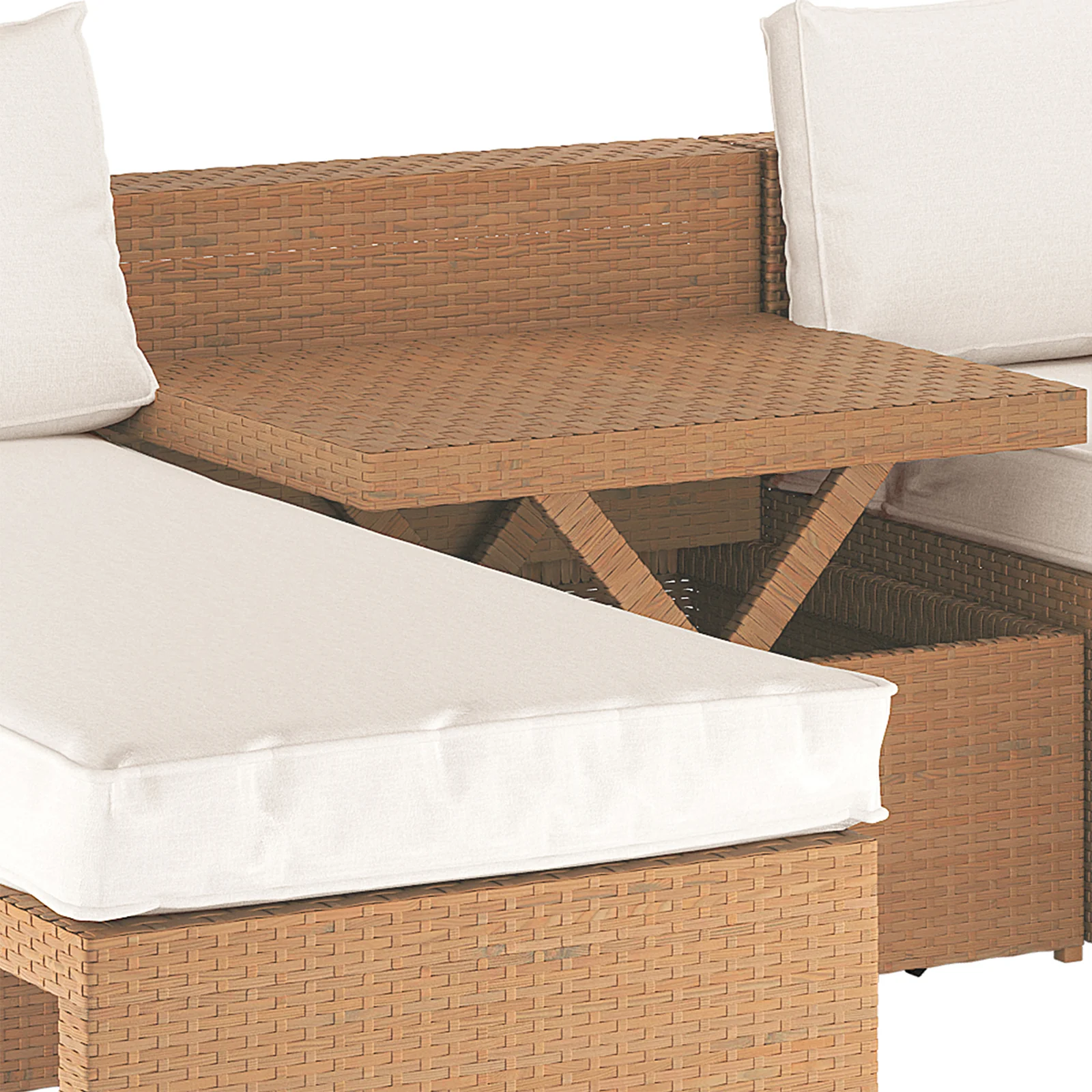 Tybee 4 Seater Rattan Outdoor Sofa Set in Cream White - Image 11