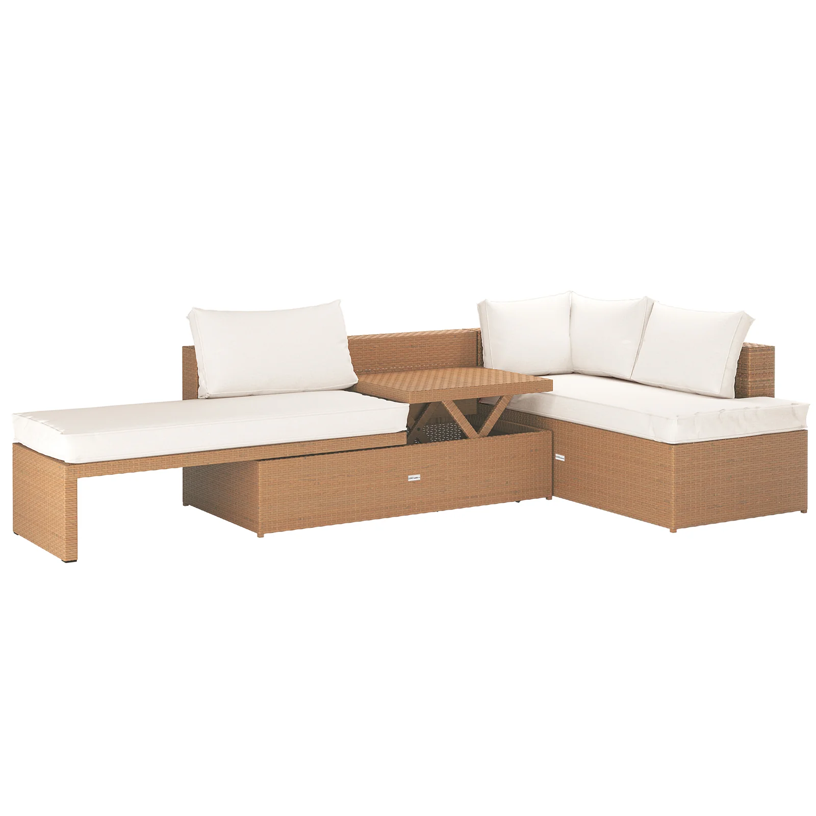 Tybee 4 Seater Rattan Outdoor Sofa Set in Cream White - Image 12