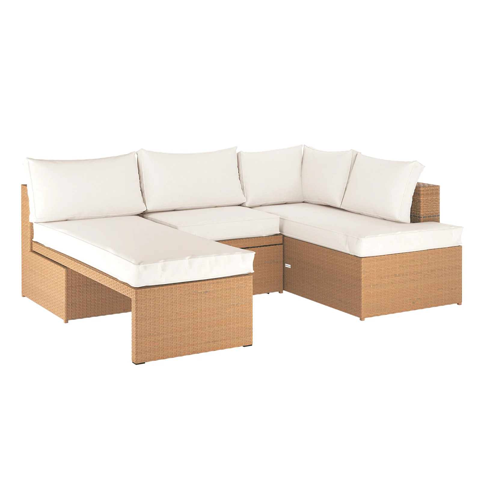 Tybee 4 Seater Rattan Outdoor Sofa Set in Cream White - Image 7