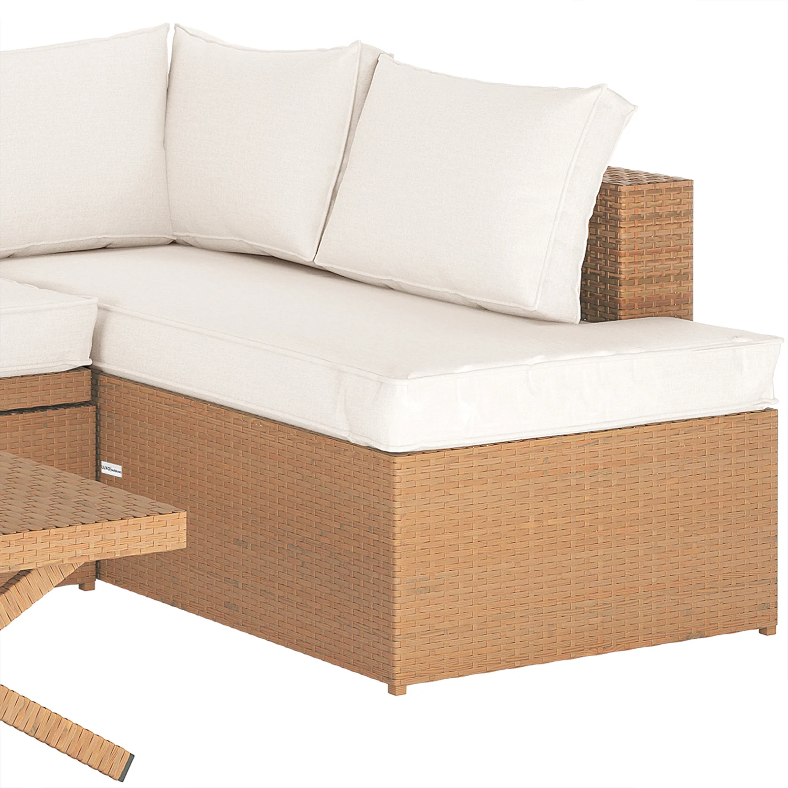 Tybee 4 Seater Rattan Outdoor Sofa Set in Cream White - Image 9