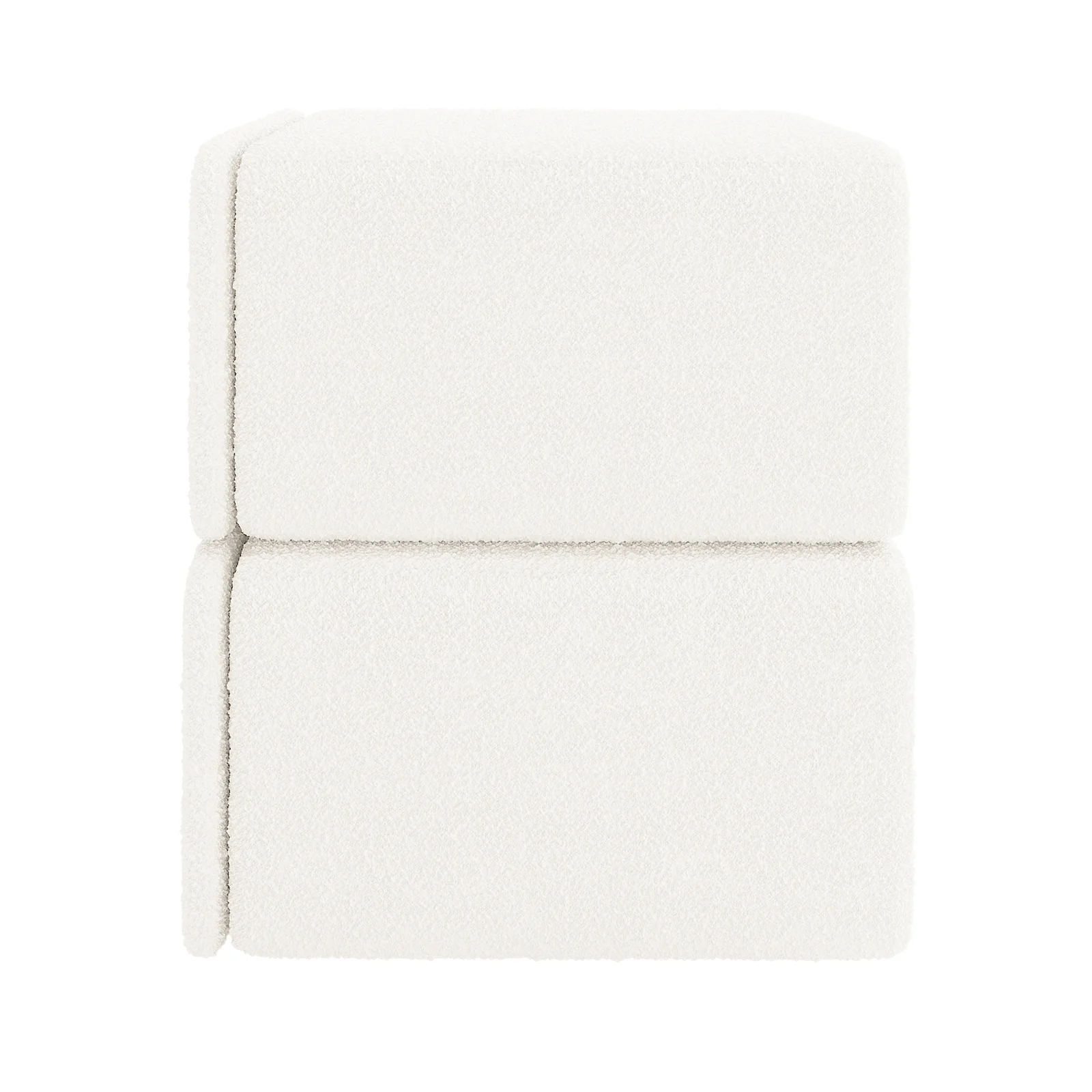 Tyla Boucle Bedside Table in Cream White - Image 5