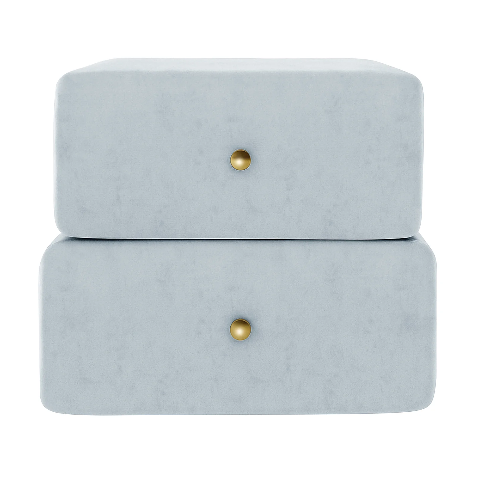Tyla Velvet Bedside Table with Drawers in Ice Blue