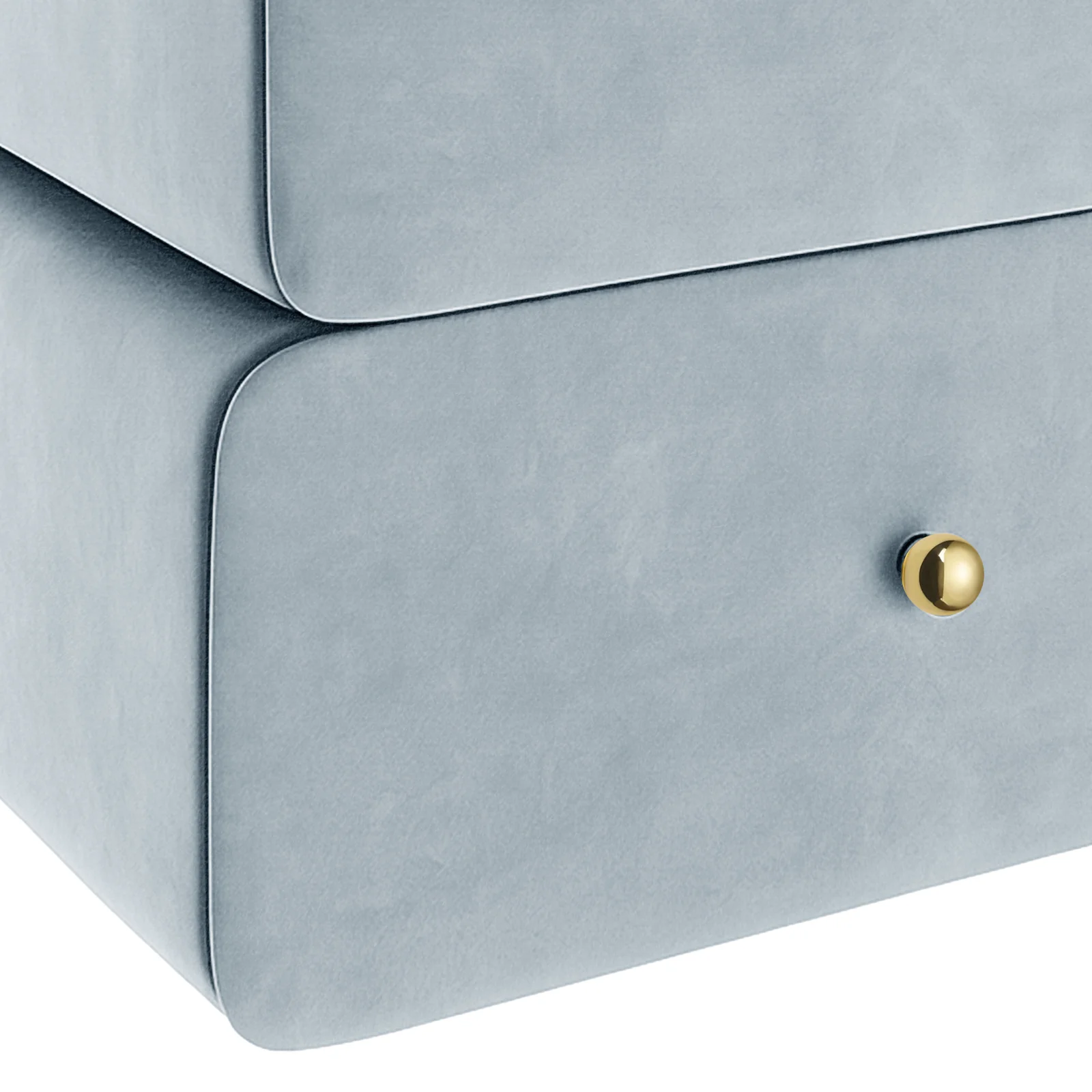Tyla Velvet Bedside Table with Drawers in Ice Blue - Image 8