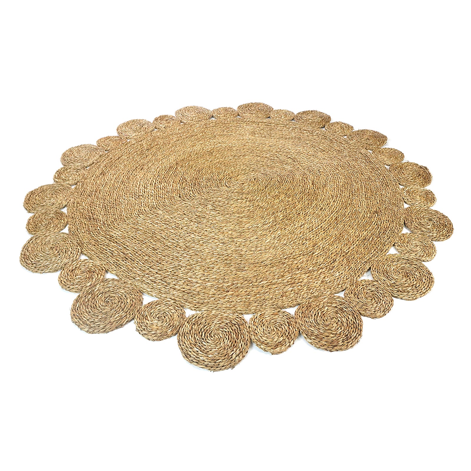 Una 180cm Round Textured Seagrass Indoor Rug in Natural - Image 5