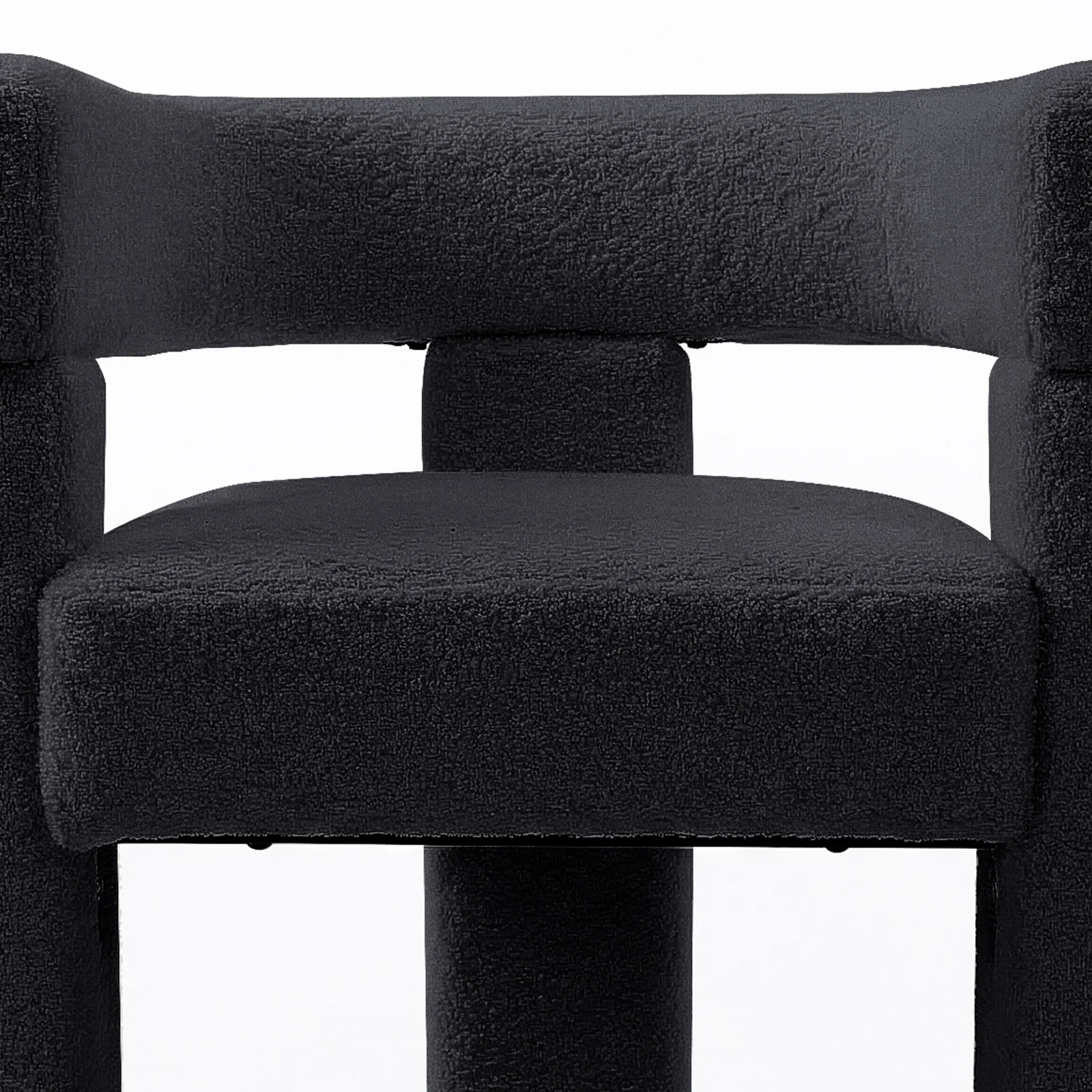 Utah Boucle Curved 3 Legged Accent Chair in Black - Image 3