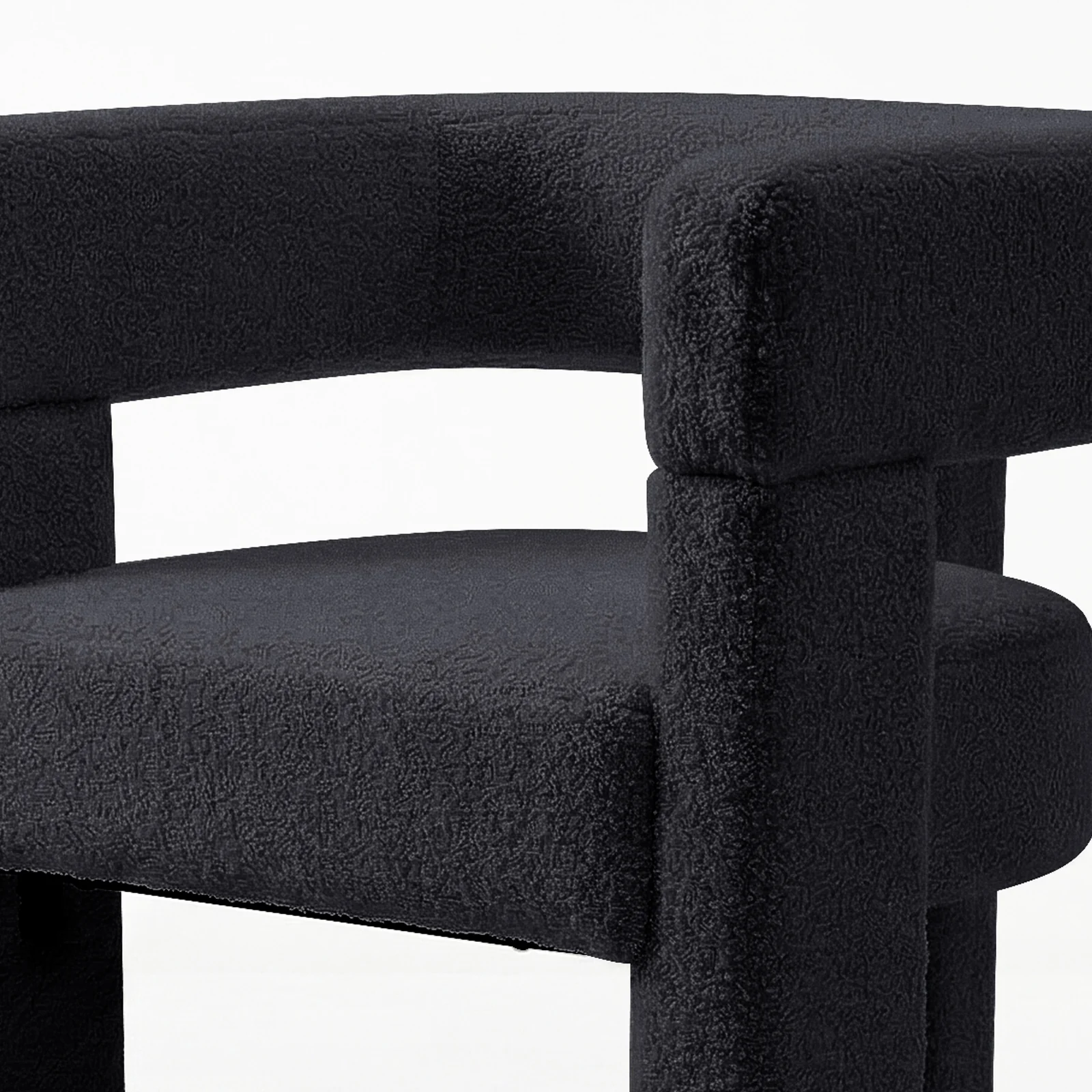 Utah Boucle Curved 3 Legged Accent Chair in Black - Image 4