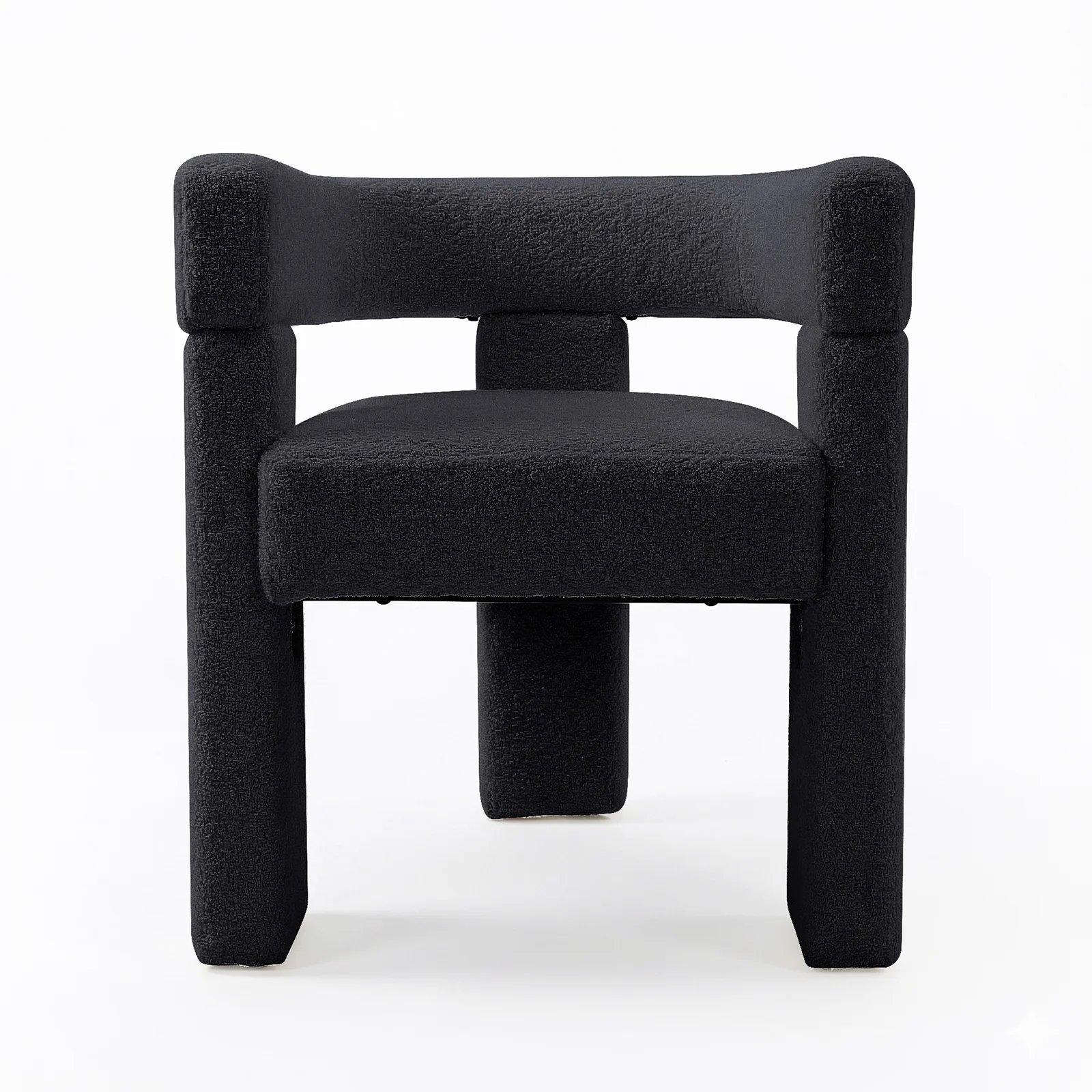 Utah Boucle Curved 3 Legged Accent Chair in Black - Image 8