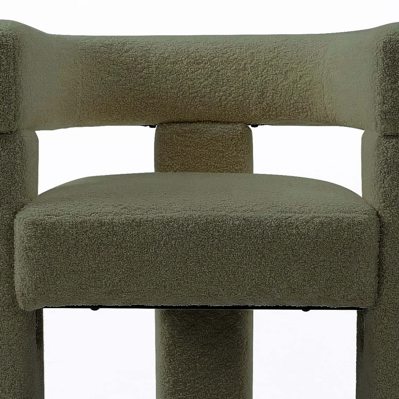 Utah Boucle Curved 3 Legged Accent Chair in Green - Image 3