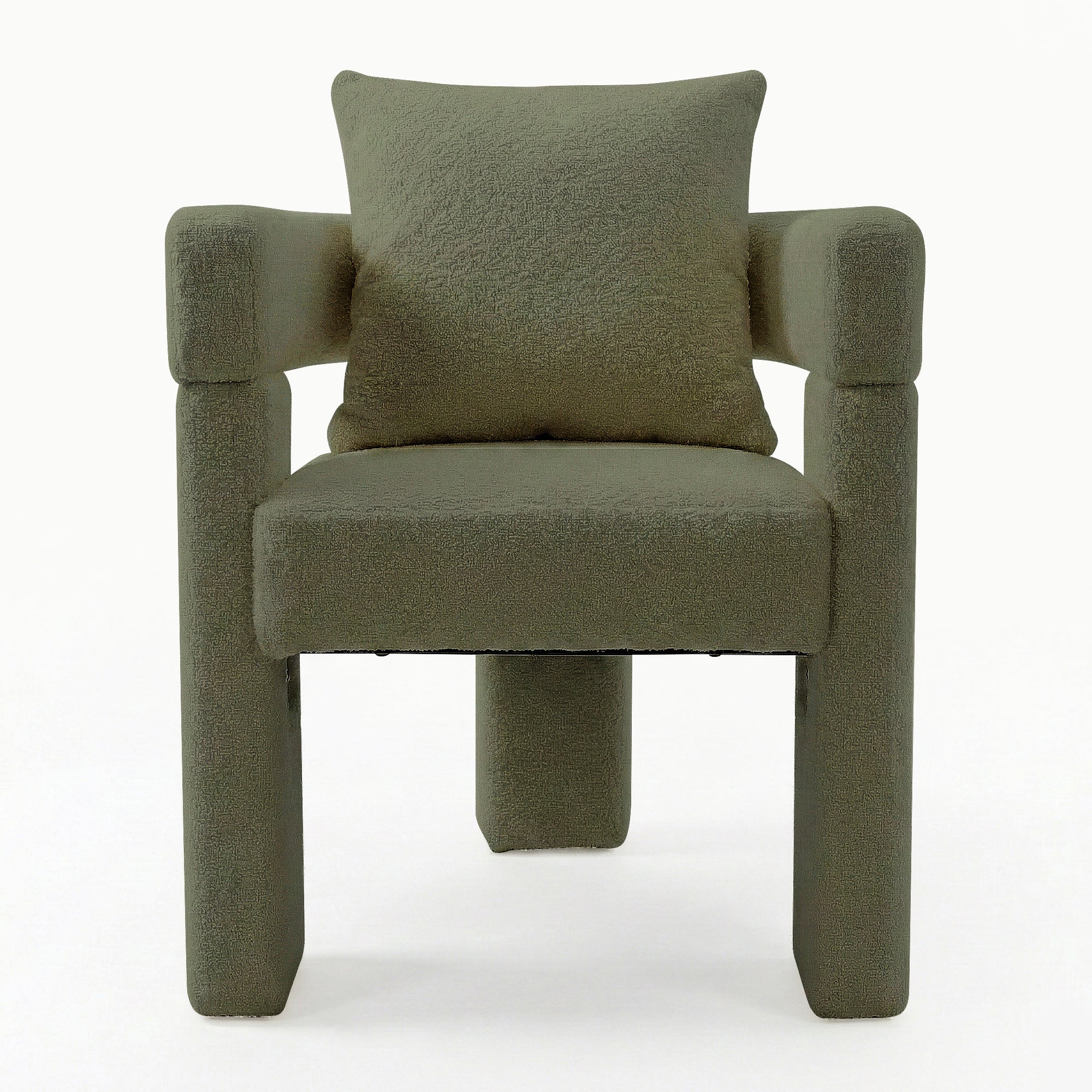 Utah Boucle Curved 3 Legged Accent Chair in Green - Image 7