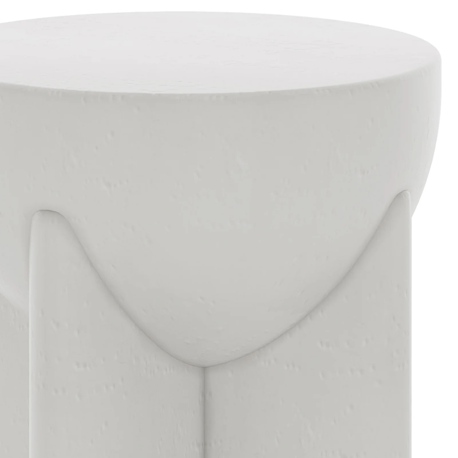 Valencia Round Concrete Side Table in White - Image 6