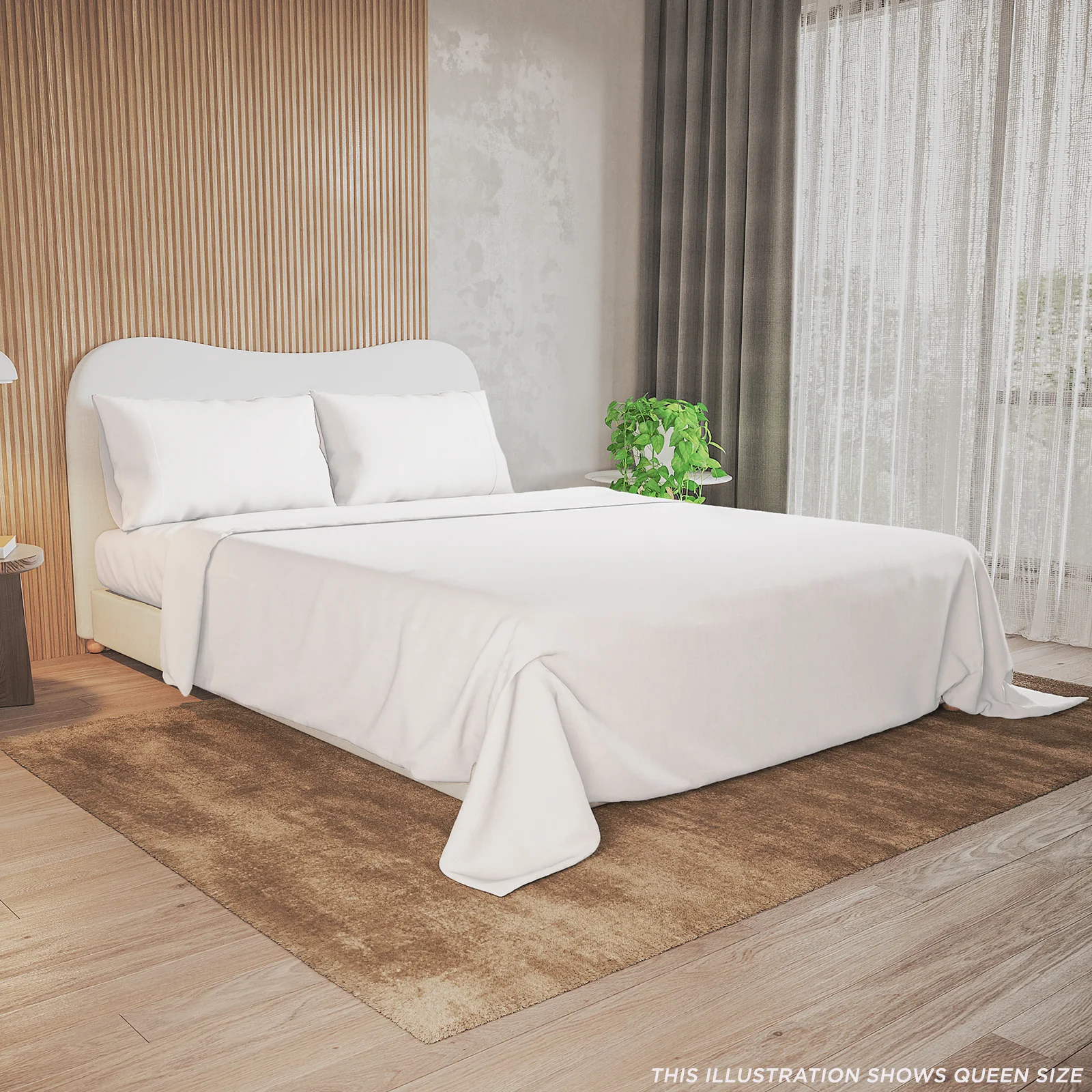 Valeria King Single 1000TC Ultra Soft Bed Sheet Set in White - Image 2