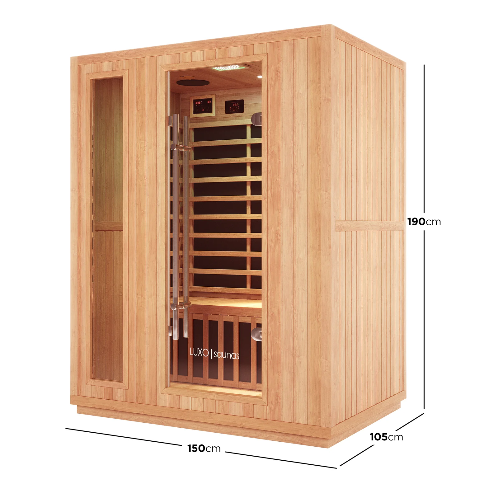 Valo 3 Person Carbon Fibre Infrared Indoor Sauna - Image 12