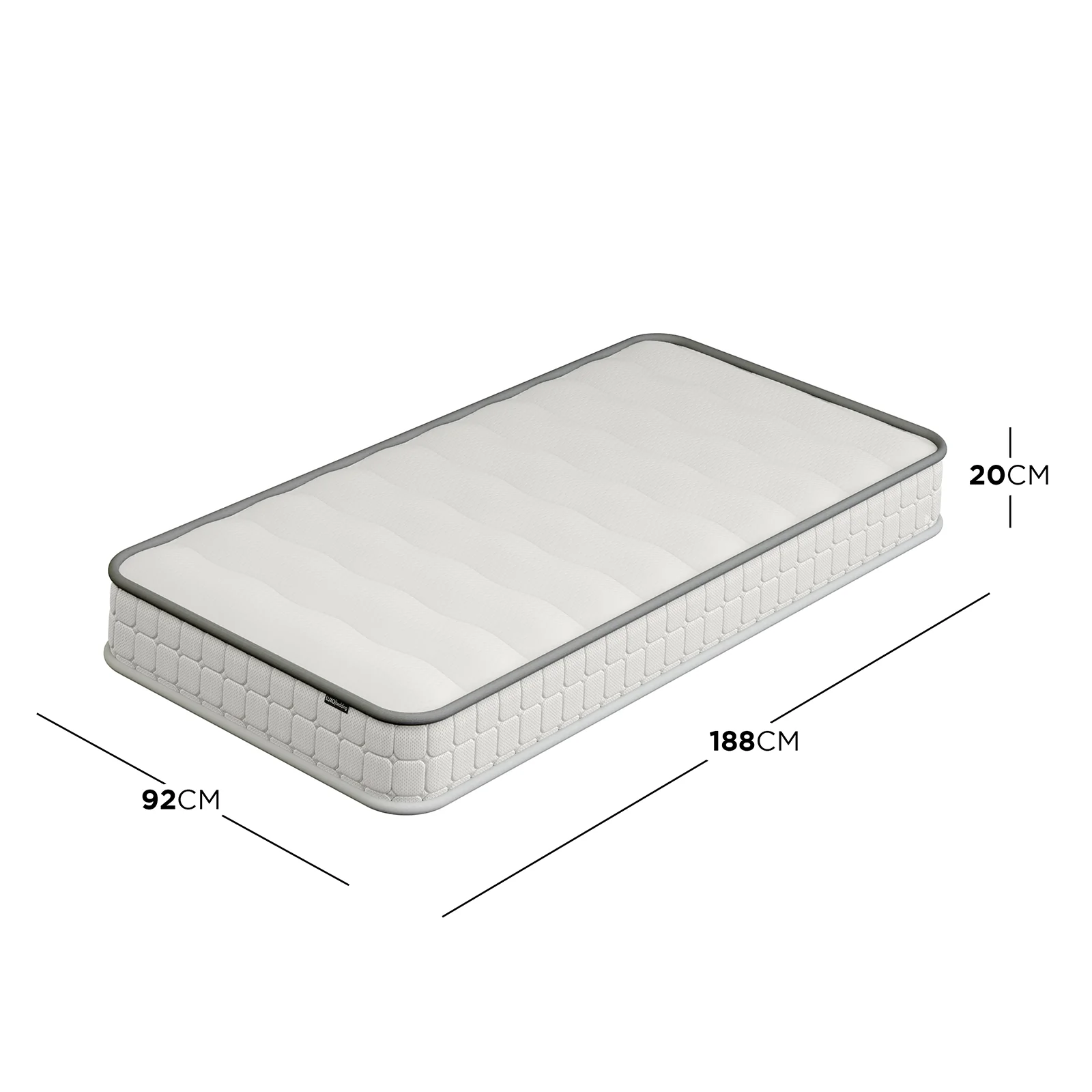 Veda & Cybele Single Wall Bed & Mattress Package in White - Image 4