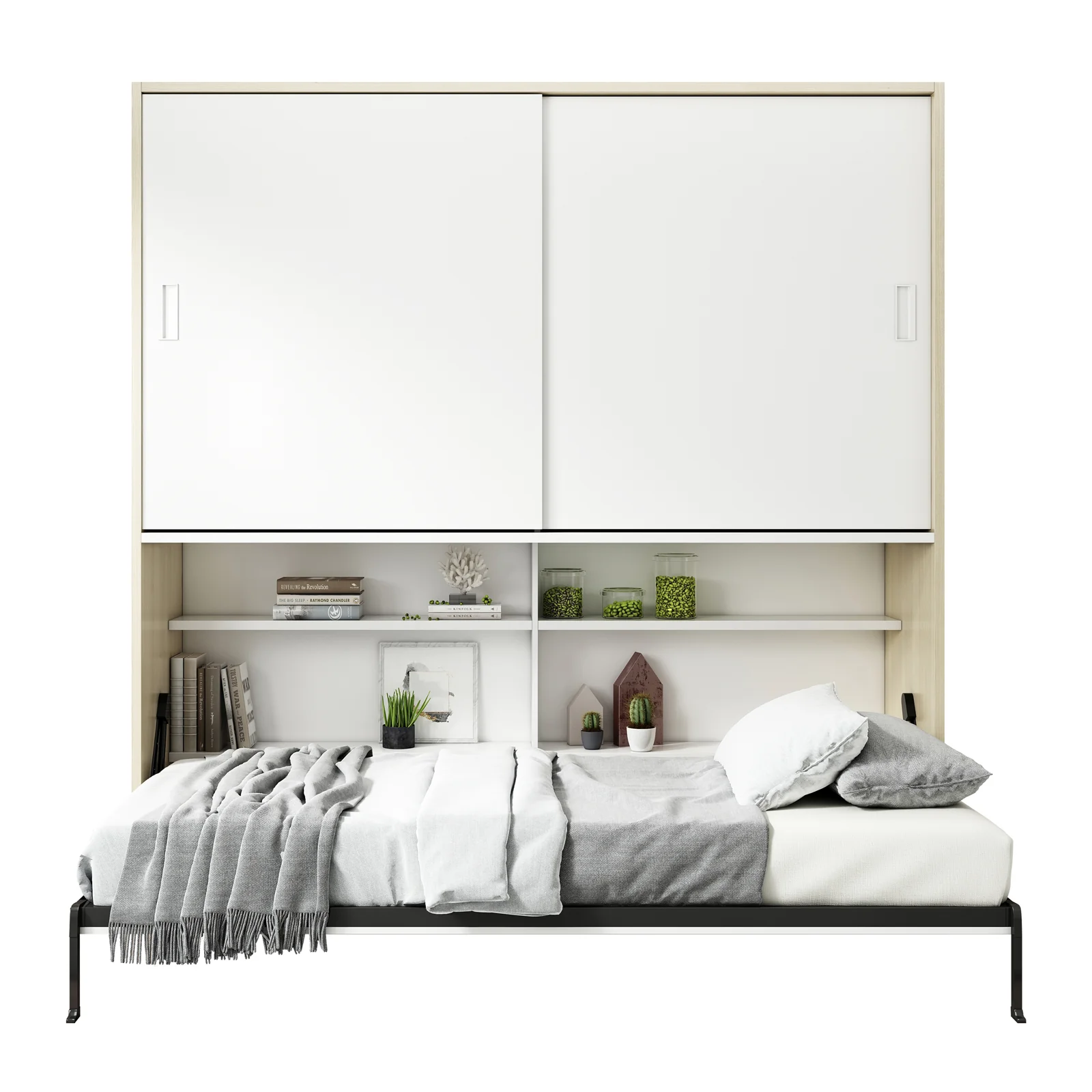 Veda & Cybele Single Wall Bed & Mattress Package in White - Image 5